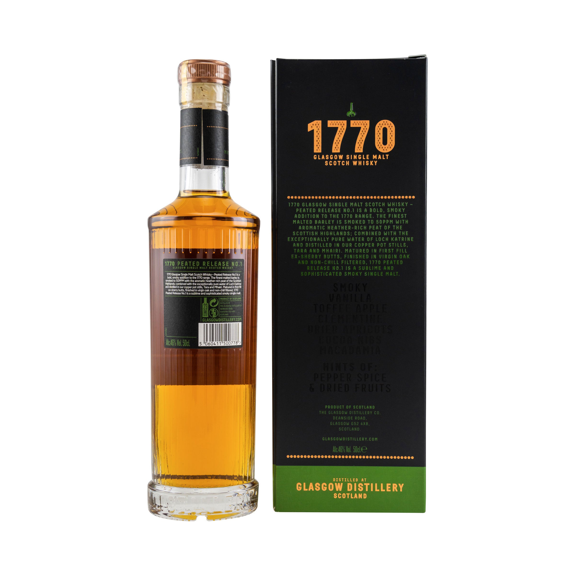 1770 Glasgow Single Malt Scotch Whisky - Peated  - Glasgow Distillery