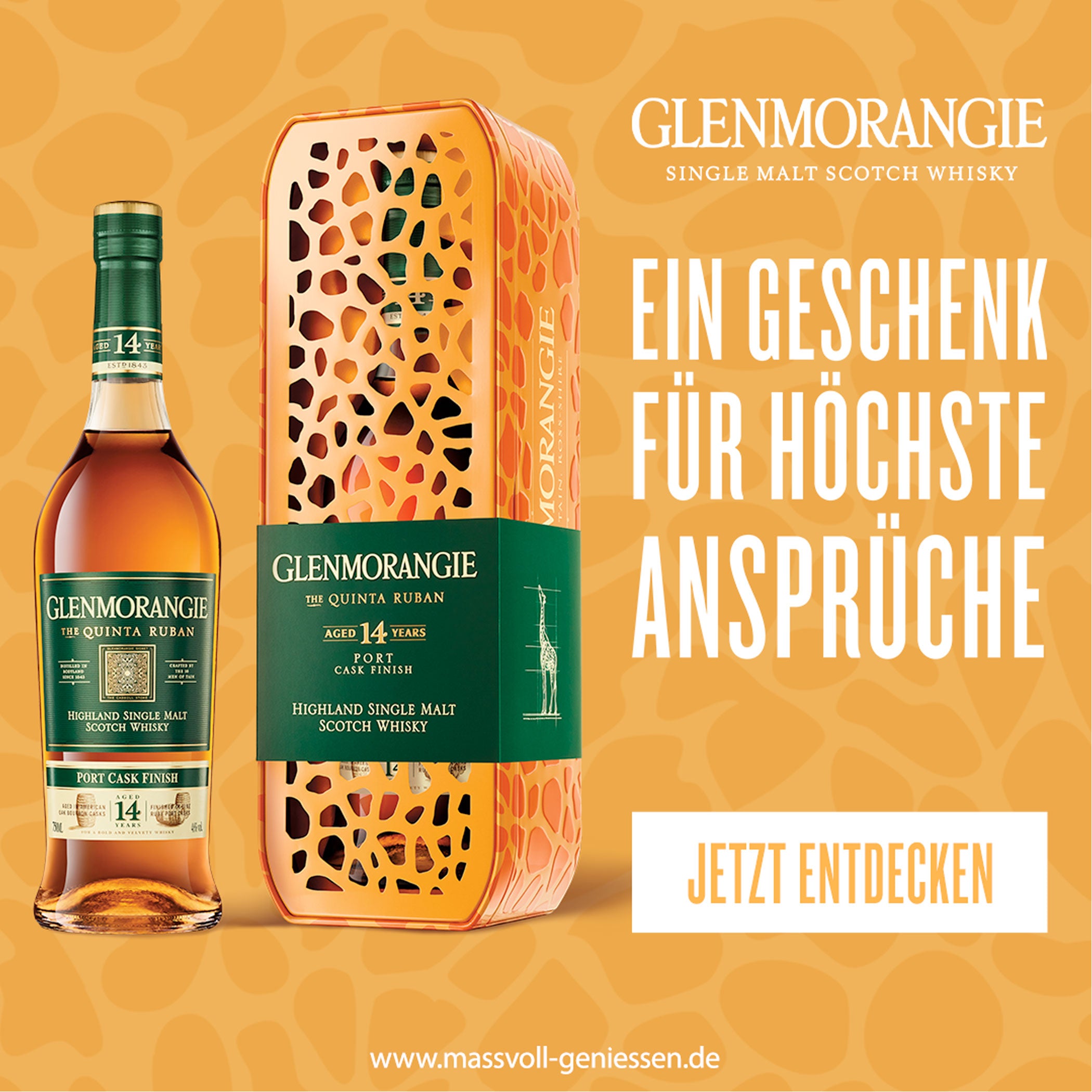 Glenmorangie Quinta Ruban 14 Jahre Limited Edition Giraffe Gift Tin