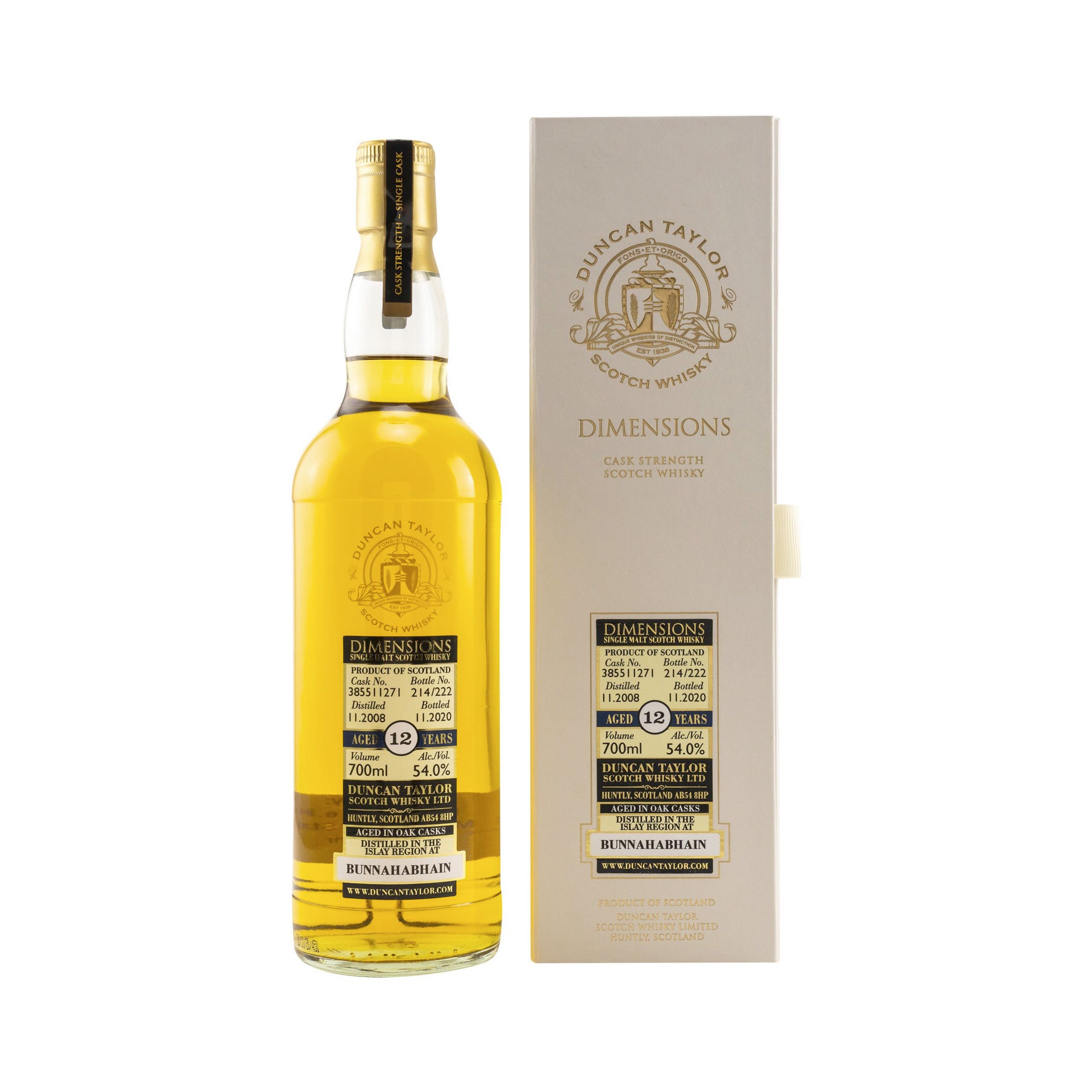 Bunnahabhain 2008/2020 - 12 y.o. #385511271 - Dimensions (Duncan Taylor)