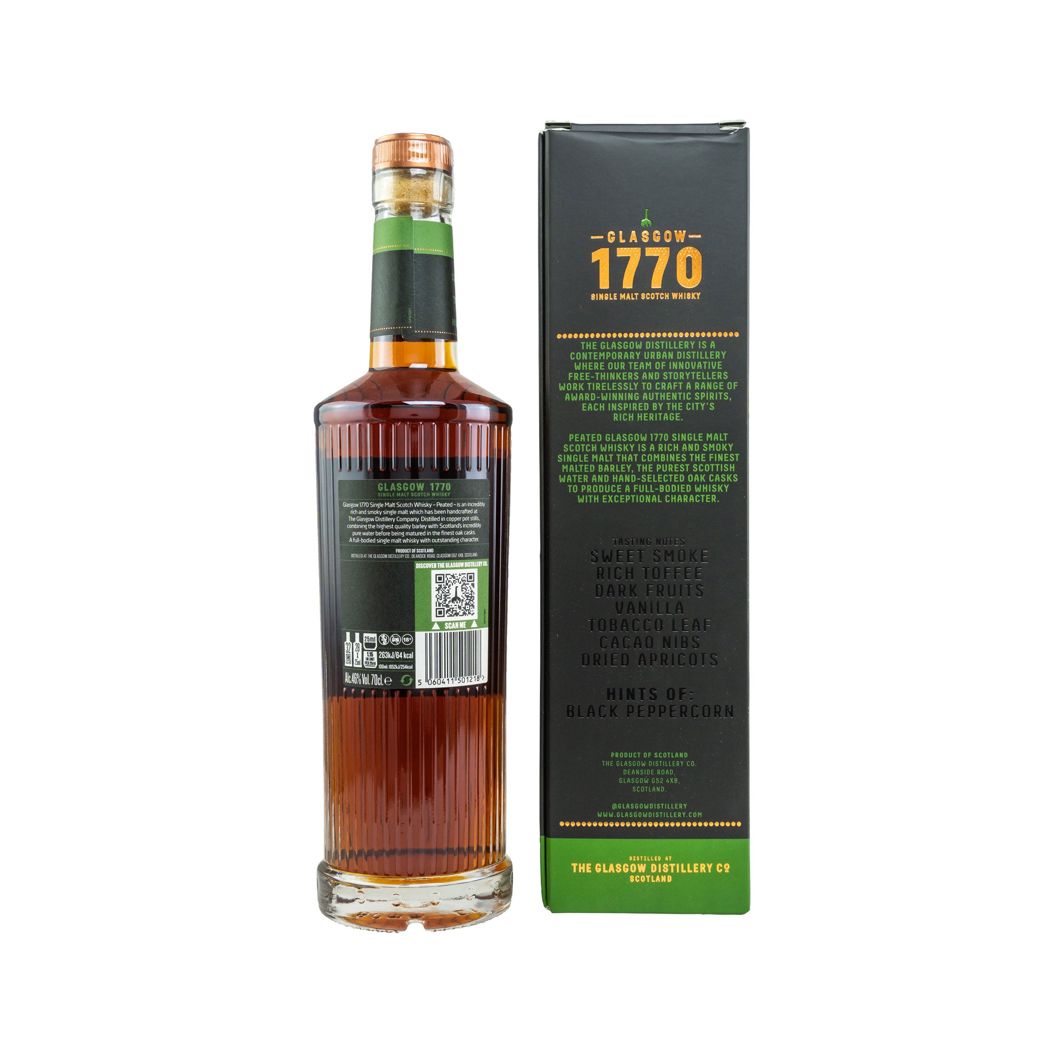 1770 Glasgow Single Malt Scotch Whisky - Peated - Rich & Smoky