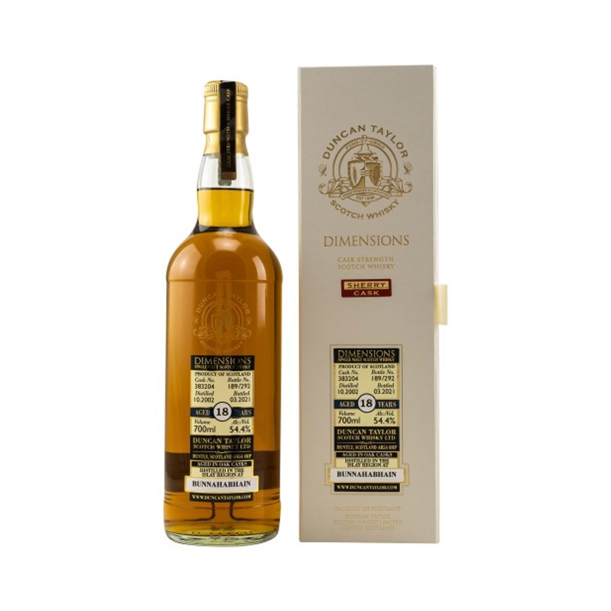 Bunnahabhain 2002/2021 - 18 Jahre #383204 - Dimensions(Duncan Taylor)