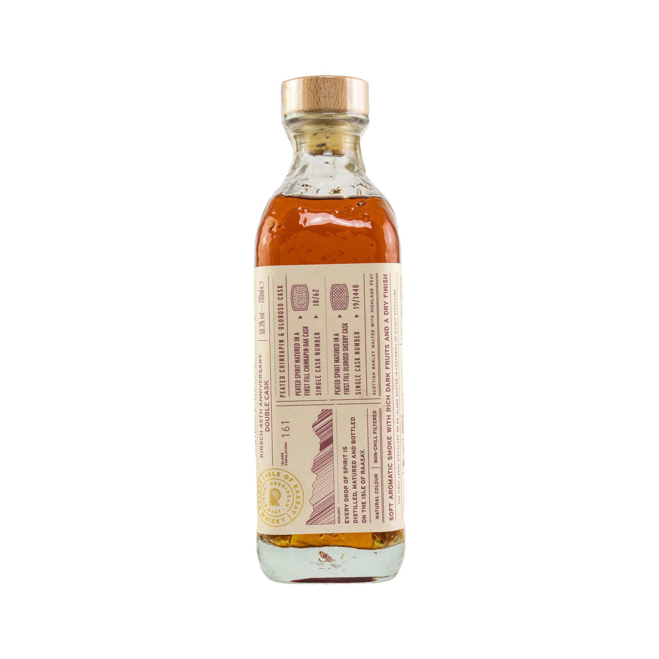 Isle of Raasay Single Malt Kirsch 45th anniversary double cask - Peated Hebridean Single Malt Scotch Whisky