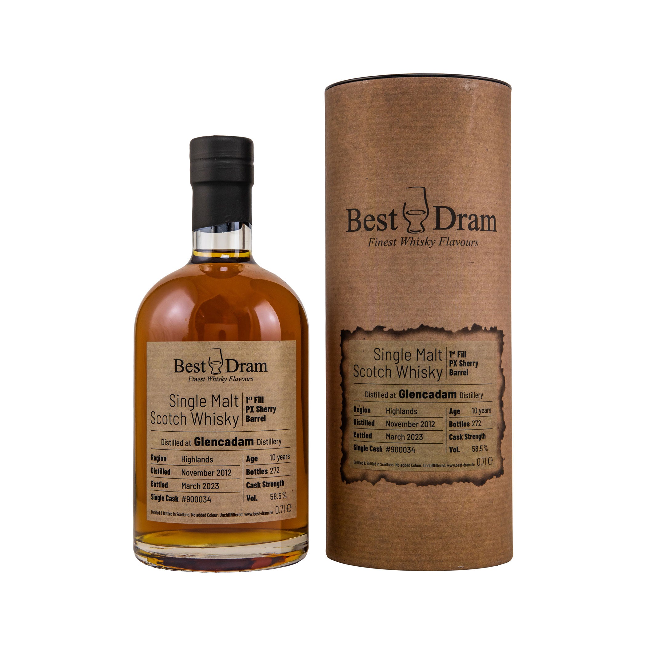 Glencadam 2012/2023 - 10 Years -1st Fill PX Sherry Barrel - Best Dram Michel Reick