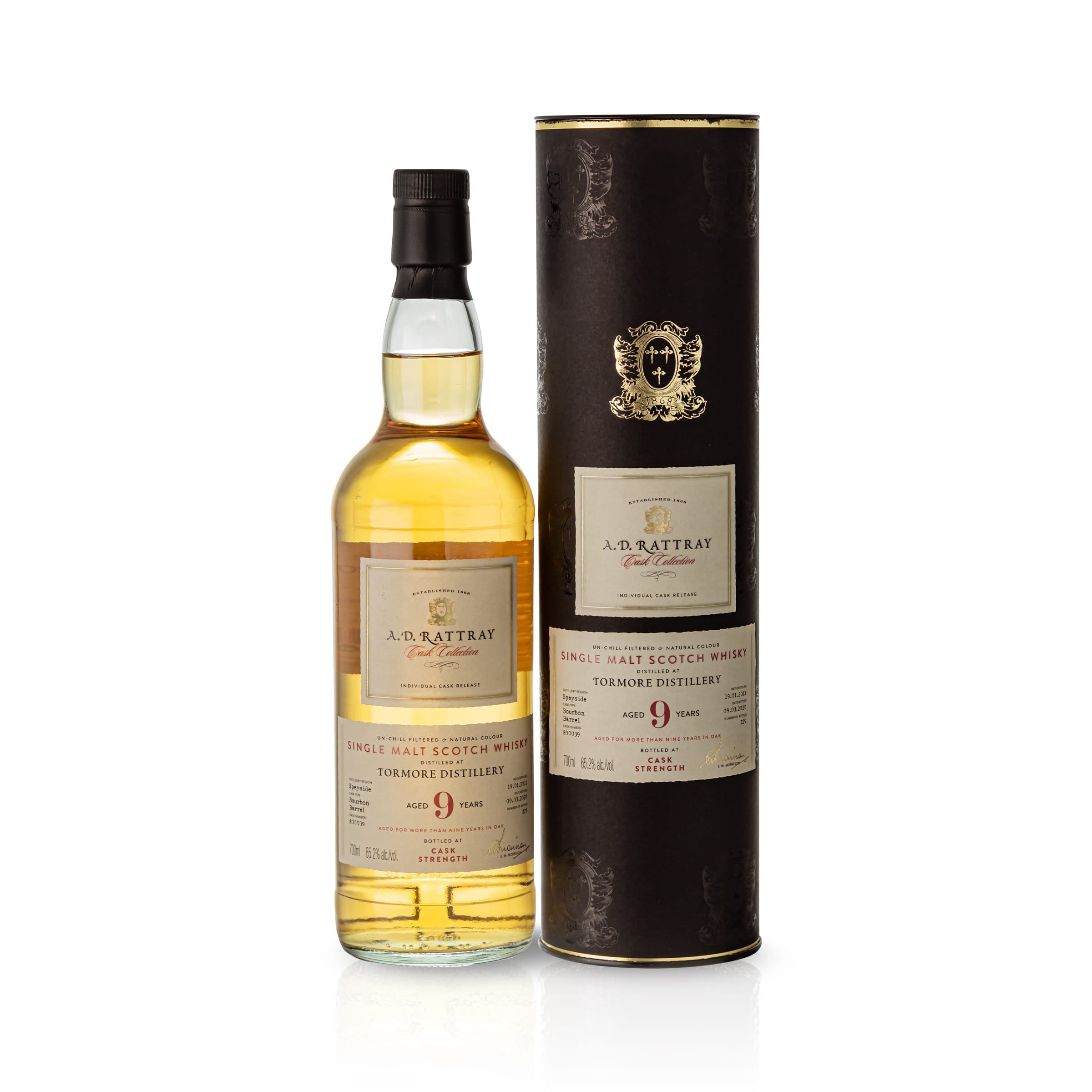 Tormore, A.D. Rattray, 2011, 9 Jahre, 65,2 % Cask #800039