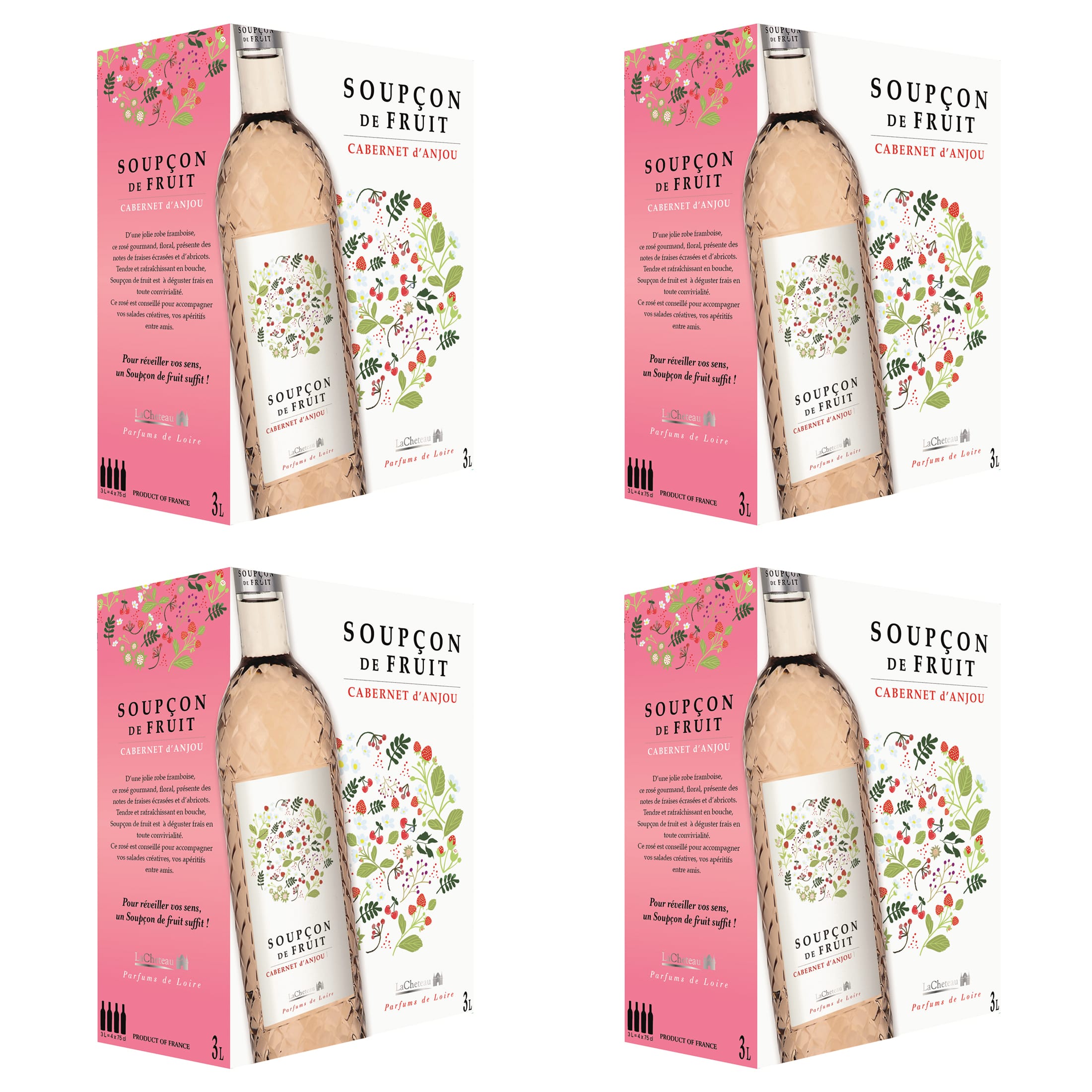 Cabernet d'Anjou Roséwein halbtrocken - Soupçon de Fruit -  LaCheteau, Frankreich - Bag-in-Box 3 l