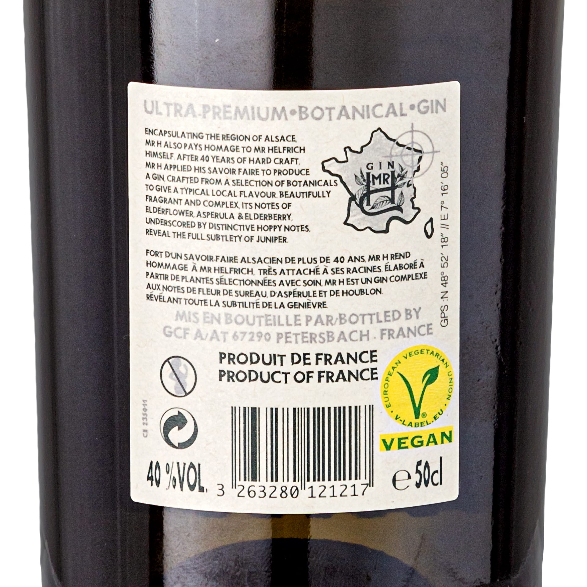 Mr H French Vegan Gin 500 ml