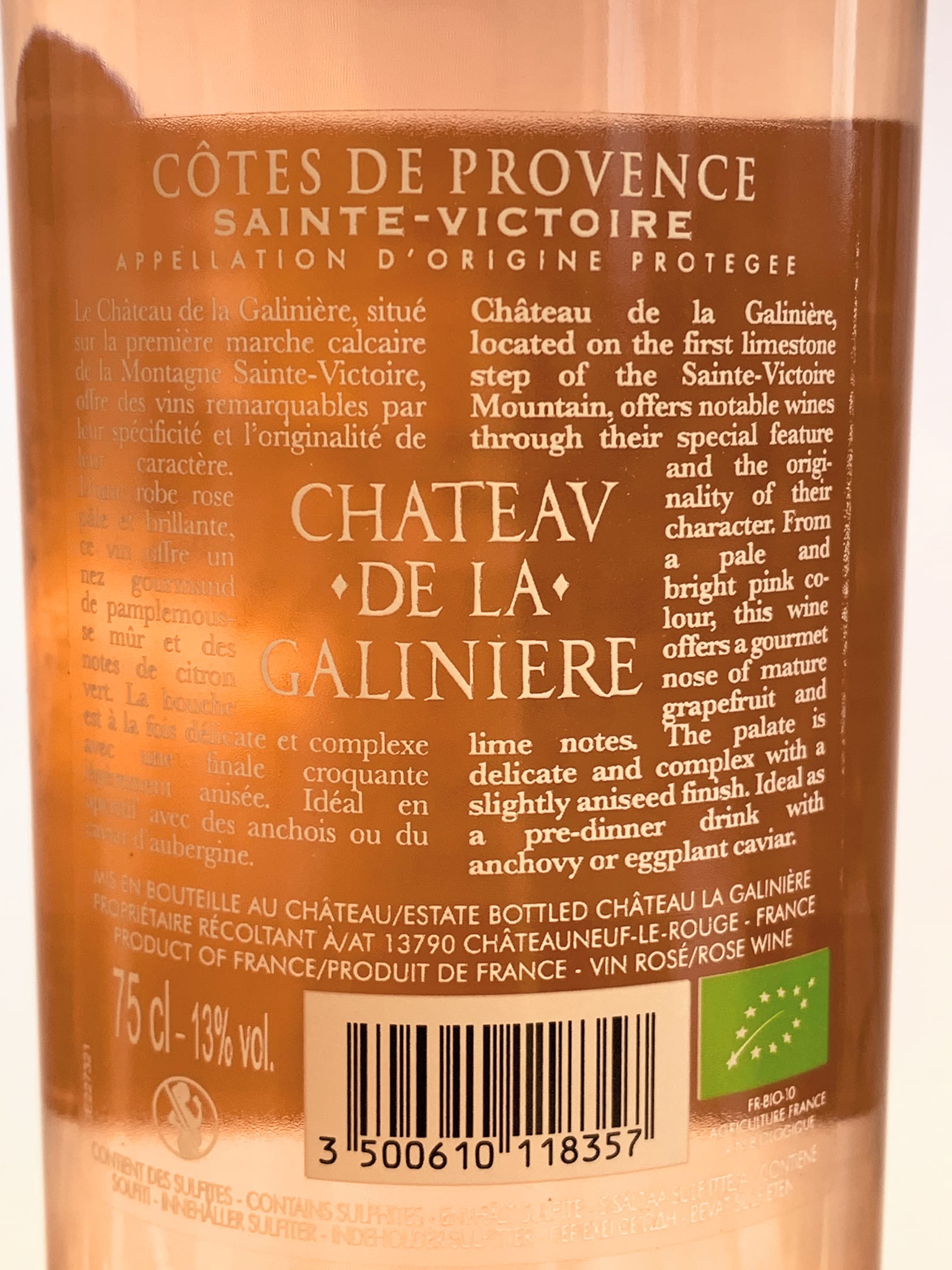 2020 Château de la Galinière Roséwein BIO Cotes de Provence Sainte Victoire AOP - Château de la Galinière - Feinste Spirituosen