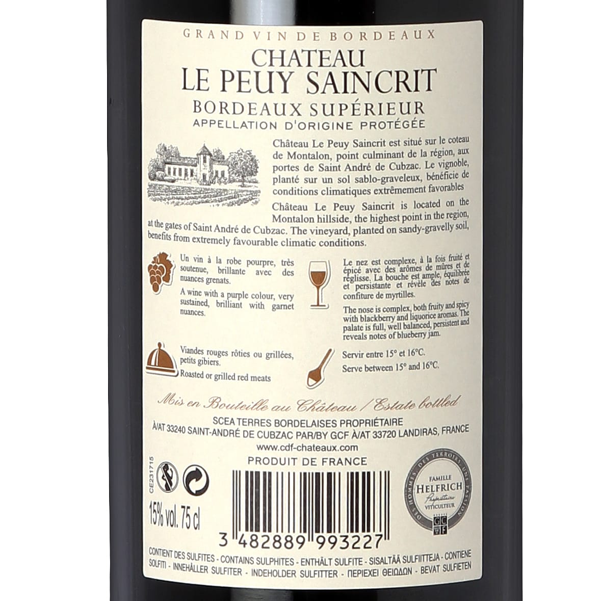 2019 Chateau Le Peuy-Saincrit - Frankreich