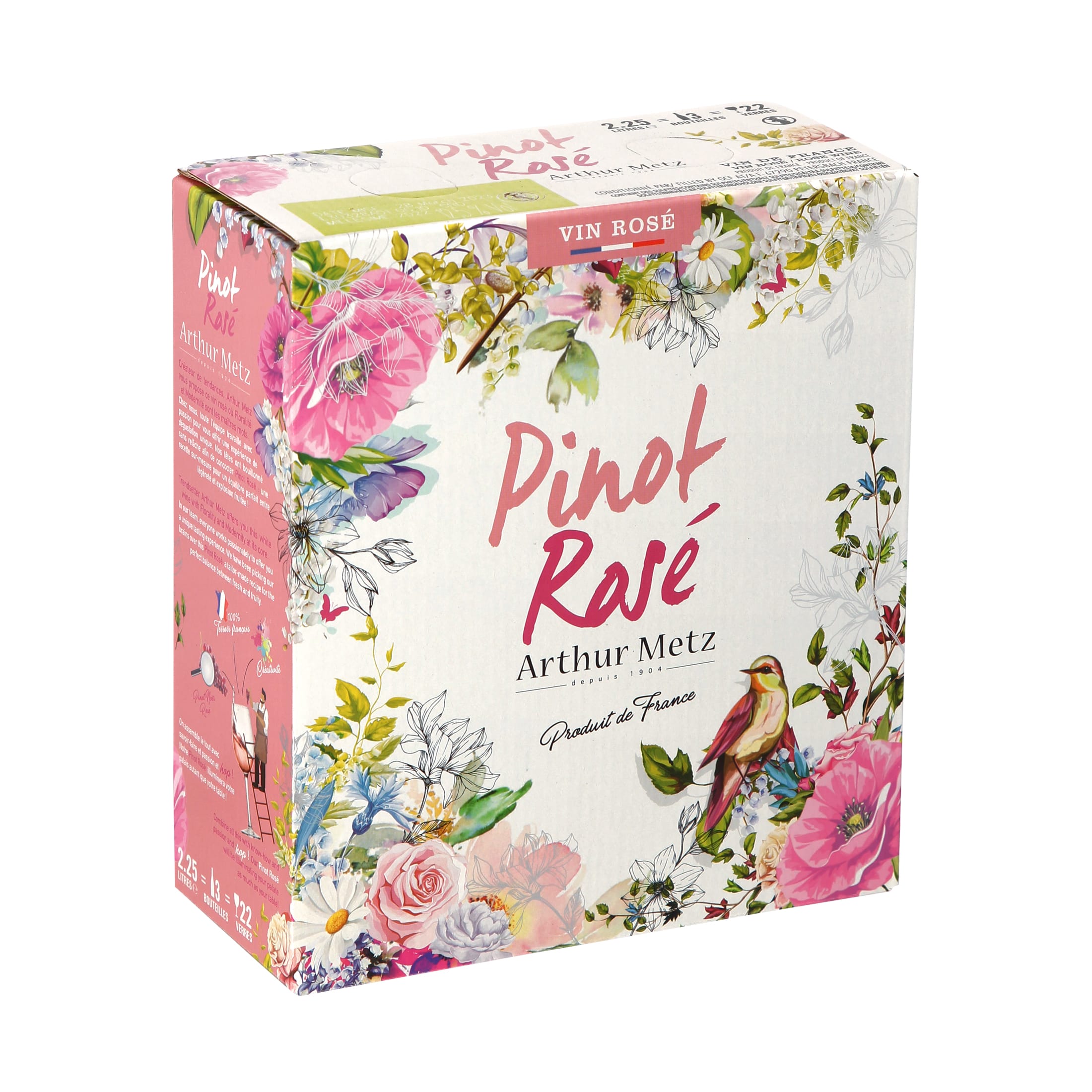 Arthur Metz Pinot Rosé Roséwein trocken Bag-in-Box 2,25 l - Arthur Metz - Feinste Spirituosen
