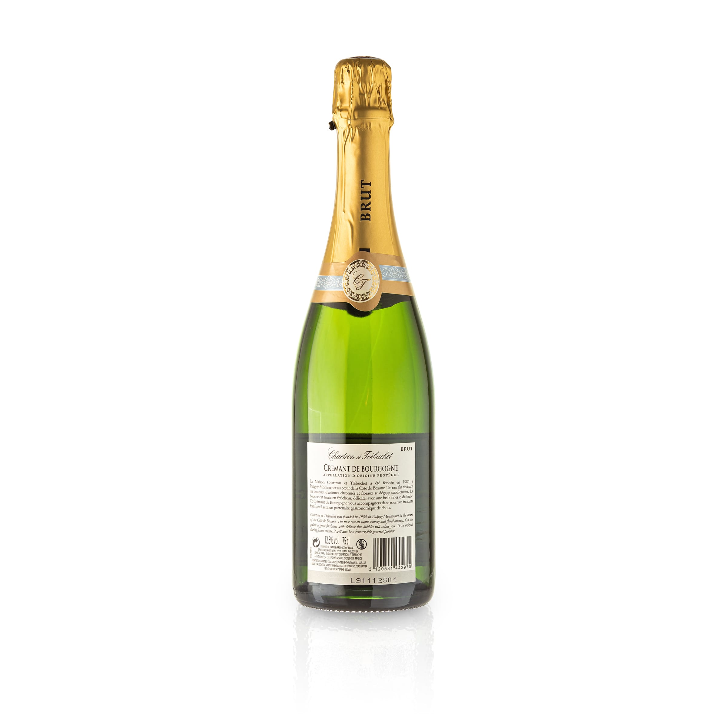 Feinste Weine - 2 er Sektpaket - Domaine Chartron & Trébuchet - Crémant de Bourgogne  (2 * 0,75l)