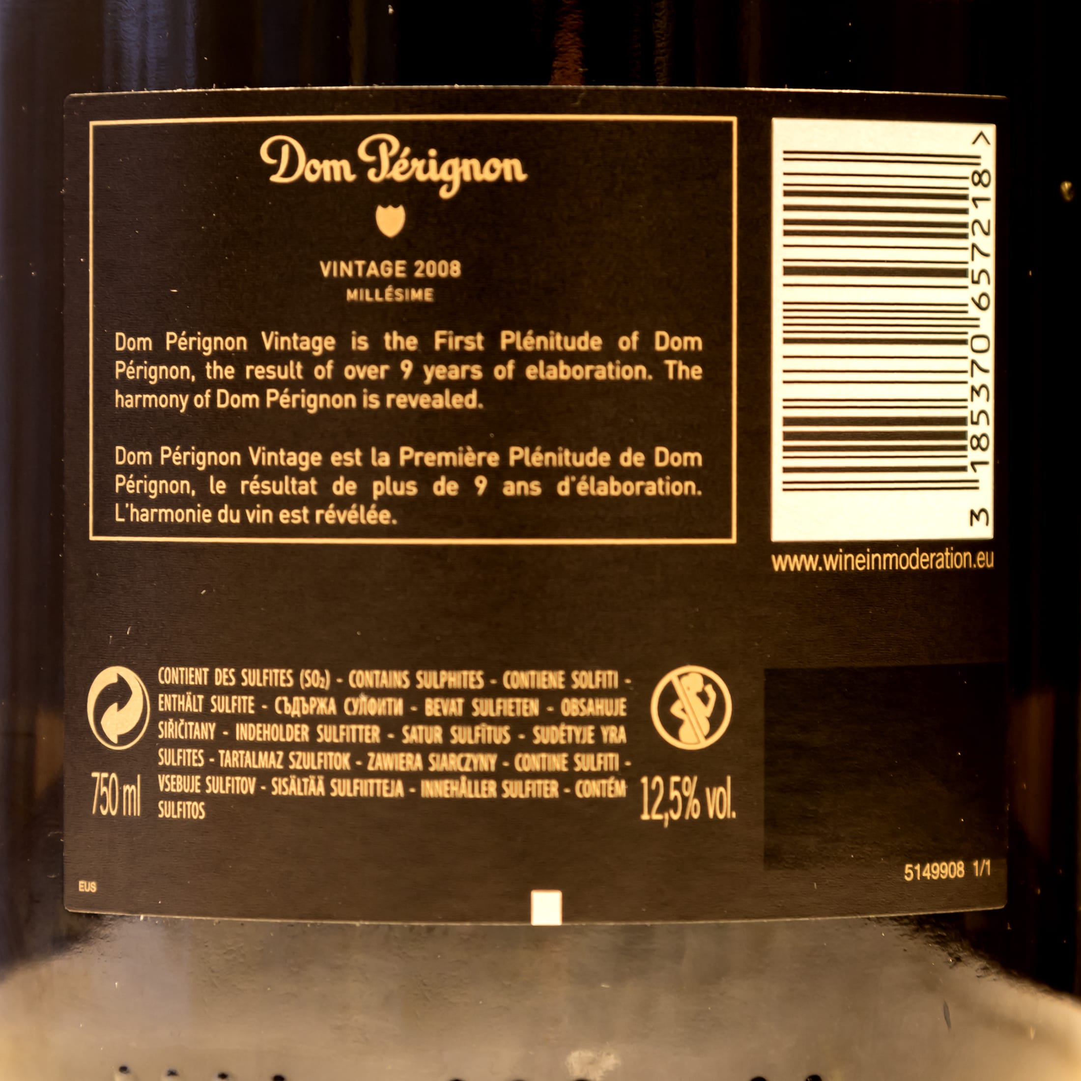 Dom Pérignon Vintage 2008 Brut Champagner (1 x 0.75 l)