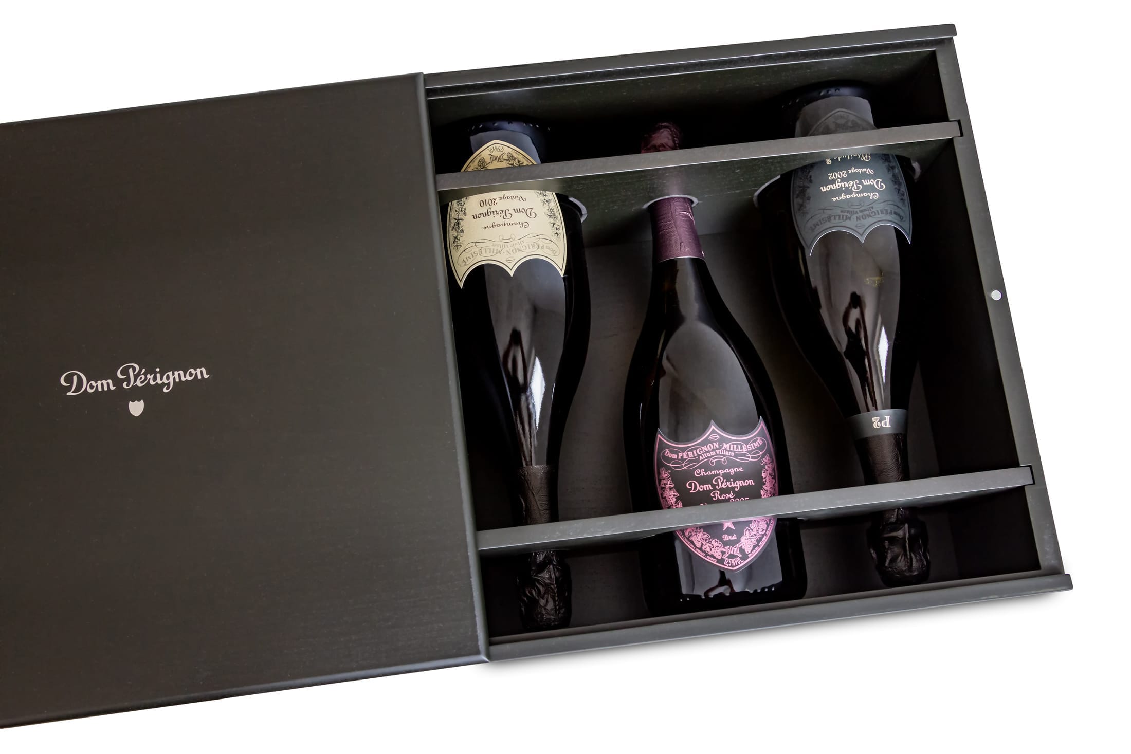 Feinste Weine  - Champagner-Paket - DOM PÉRIGNON VINTAGE 2010 - ROSÉ VINTAGE 2006 - Plénitude 2 2002