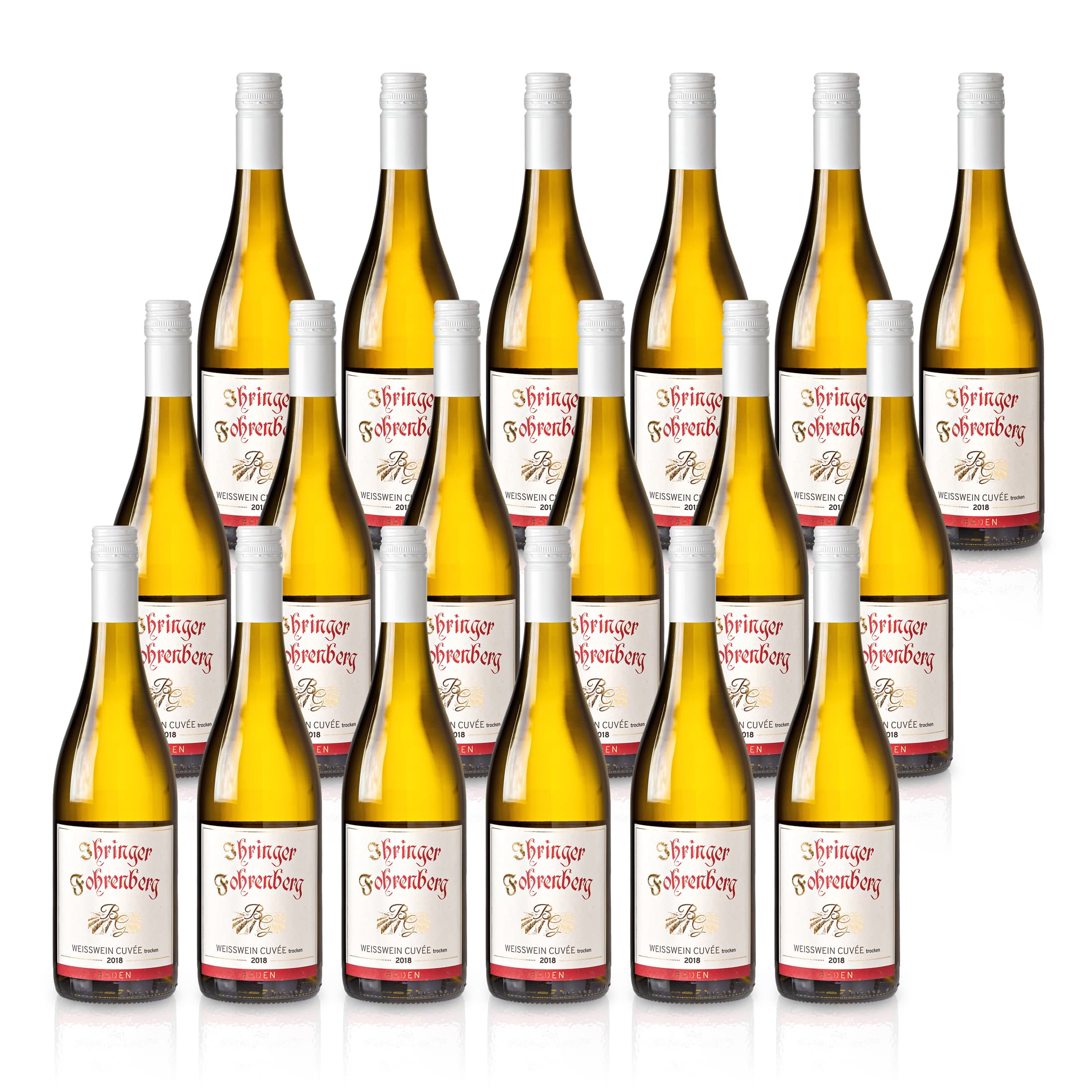 Weißwein trocken 2018 | Fruchtig-Frischer Mix aus Grauburgunder Weißburgunder Chardonnay | WBK Glatt - Ihringen am Kaiserstuhl/Baden, Deutschland