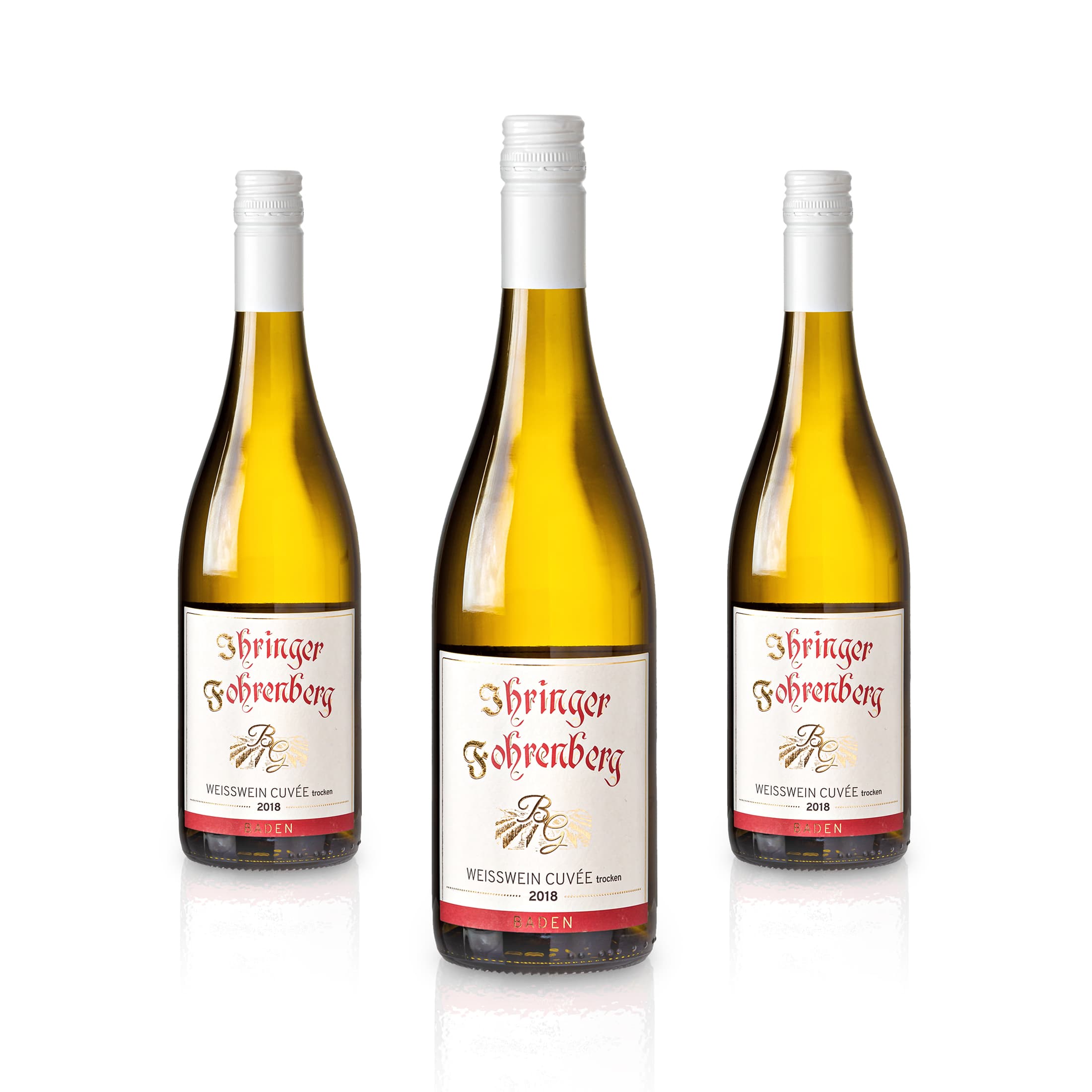 Weißwein trocken 2018 | Fruchtig-Frischer Mix aus Grauburgunder Weißburgunder Chardonnay | WBK Glatt - Ihringen am Kaiserstuhl/Baden, Deutschland