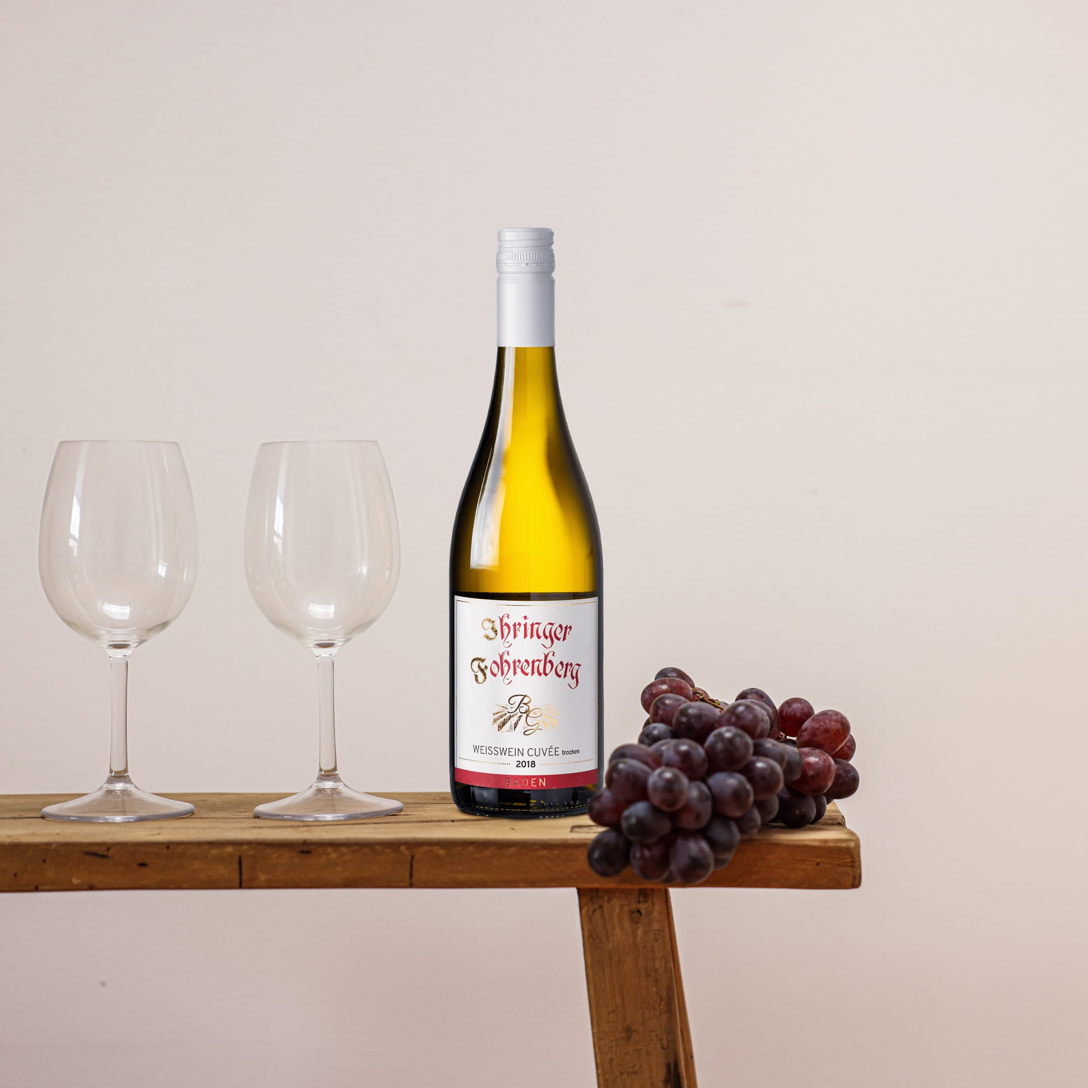 Weißwein trocken 2018 | Fruchtig-Frischer Mix aus Grauburgunder Weißburgunder Chardonnay | WBK Glatt - Ihringen am Kaiserstuhl/Baden, Deutschland