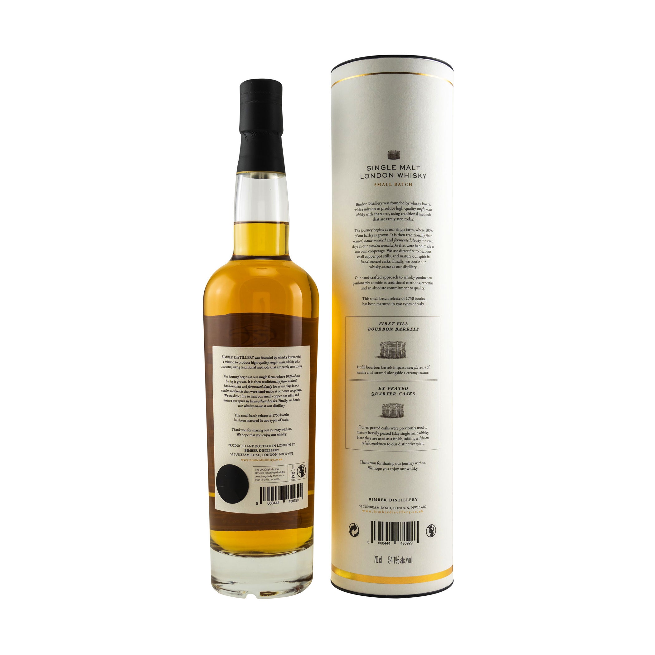 Bimber Single Malt London Whisky Peated Cask Batch 01 2020 - Bimber Distillery - Feinste Spirituosen