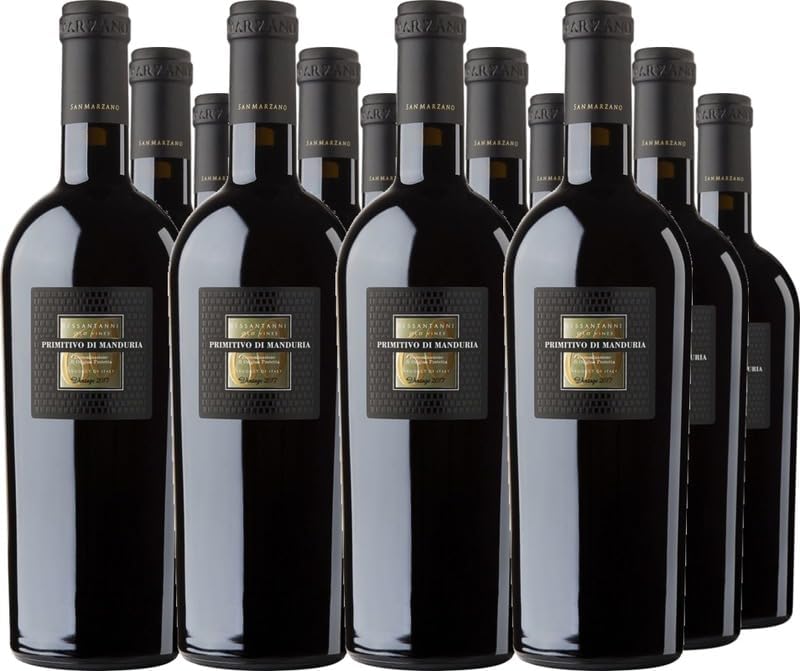San Marzano Sessantanni Primitivo di Manduria 2019 12 Flaschen Rotwein 0,75L 14,5% vol - San Marzano Vini - Feinste Spirituosen