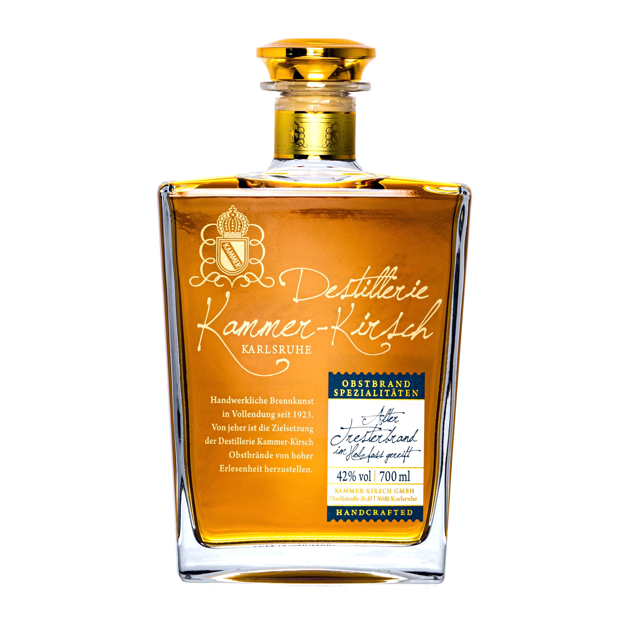 Alter Tresterbrand im Holzfass gereift - Gourmet-Obstbrand - Destillerie Kammer-Kirsch - Destillerie Kammer-Kirsch - Feinste Spirituosen