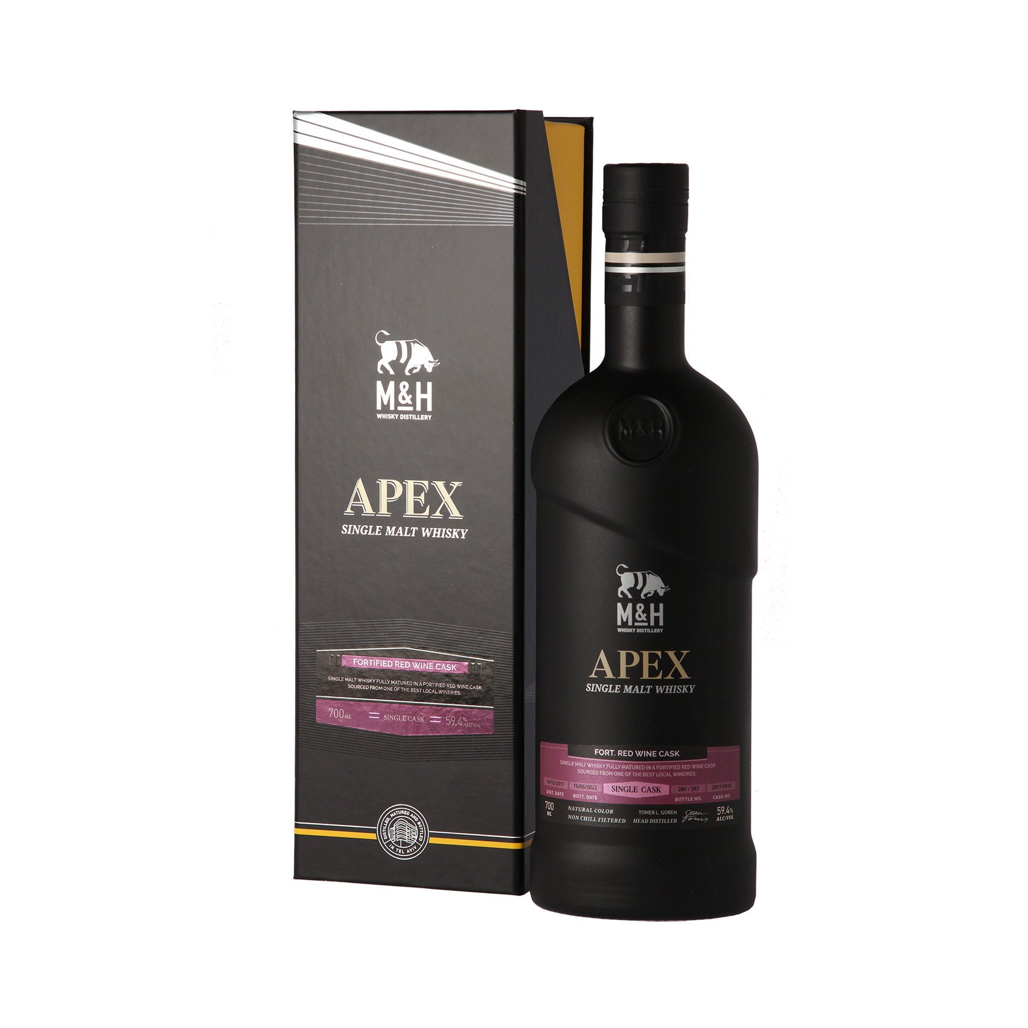 M&H Apex Black - Fortified Red Wine Single Cask - Single Malt Whisky - Whisky aus Israel