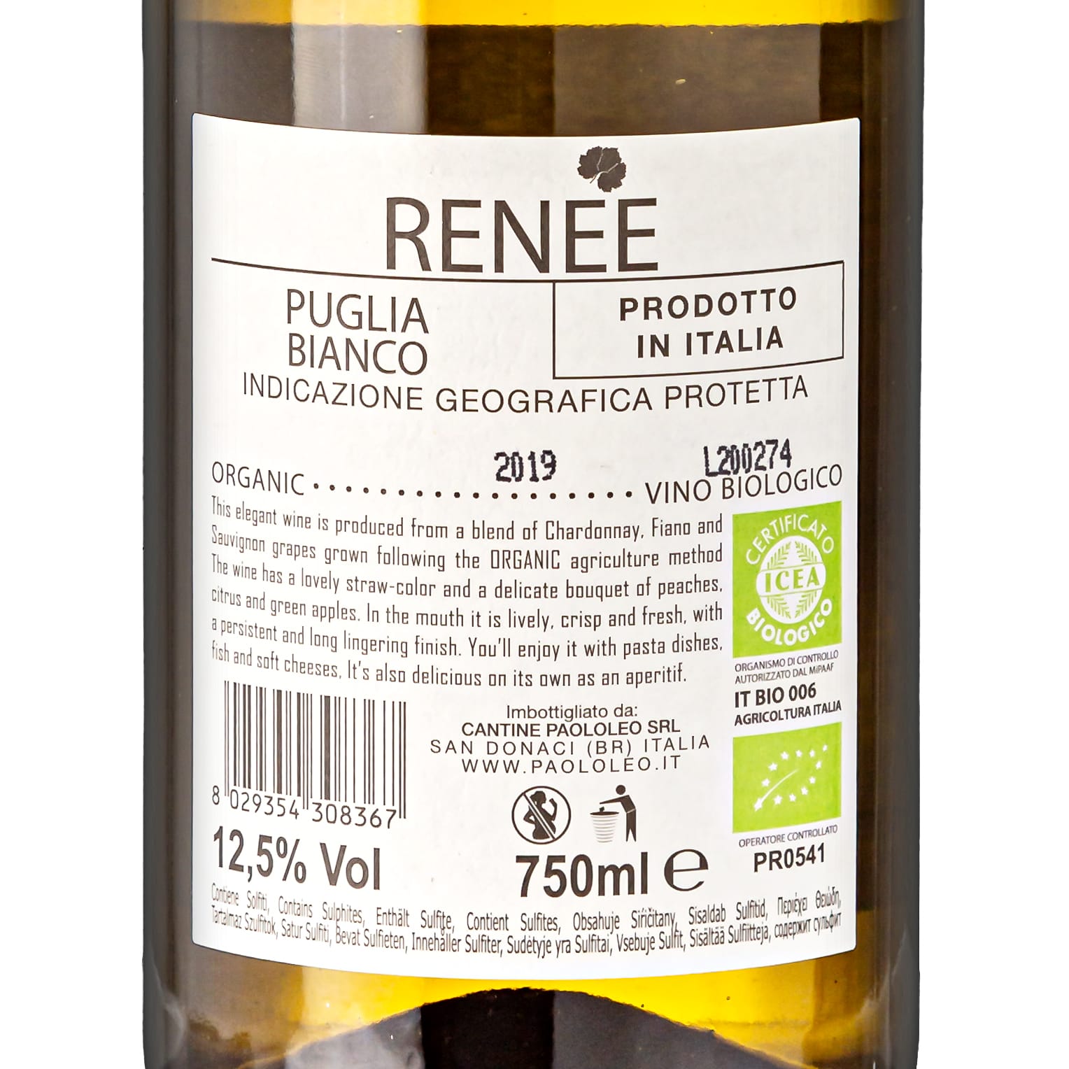 2019 Puglia Bianco Renee Nicola Leo BIO Cuvee - Paolo Leo (trocken)