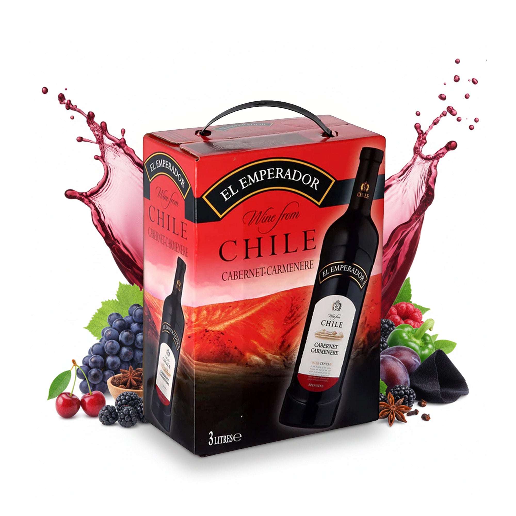 Cabernet-Carmenere - El Emperador - Bag-in-Box 3L - Rotwein trocken aus Chile - El Emperador - Feinste Spirituosen