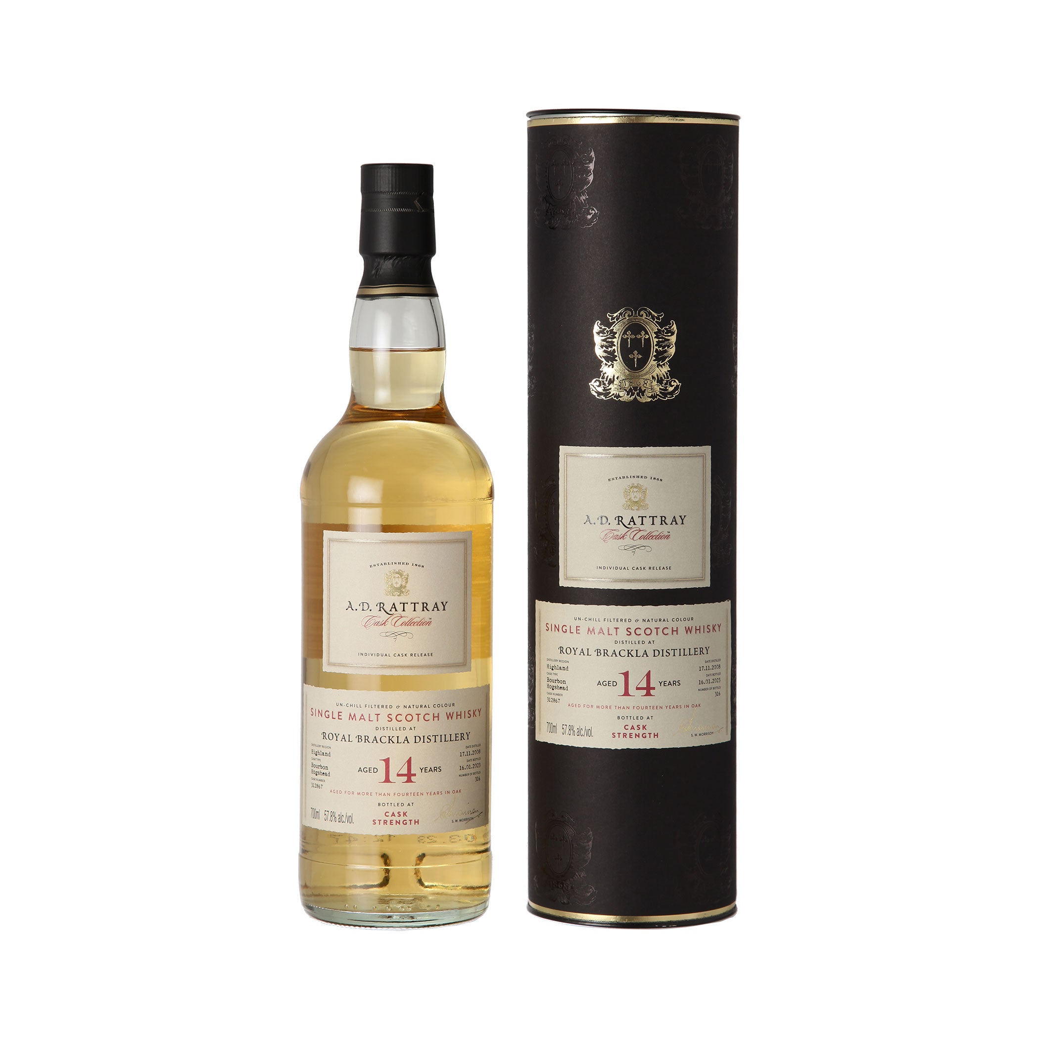 Royal Brackla 2008/2023 - 14 Jahre - Bourbon Hogshead - A.D. Rattray - Single Malt Scotch Whisky - Royal Brackla - Feinste Spirituosen
