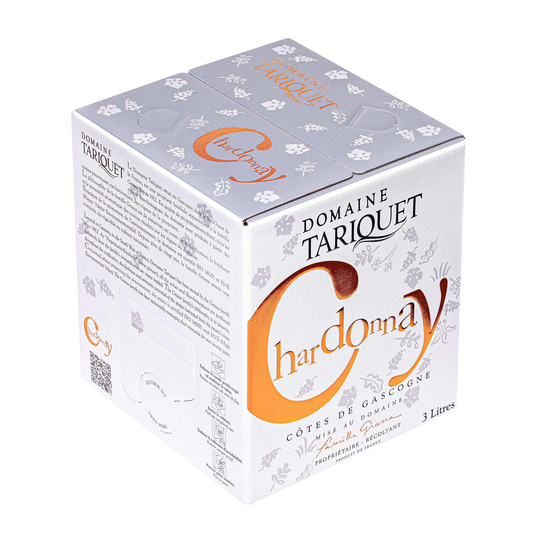 Domaine Tariquet - Vin blanc Chardonnay - Côtes de Gascogne IGP - trocken - Bag-in-Box 3L