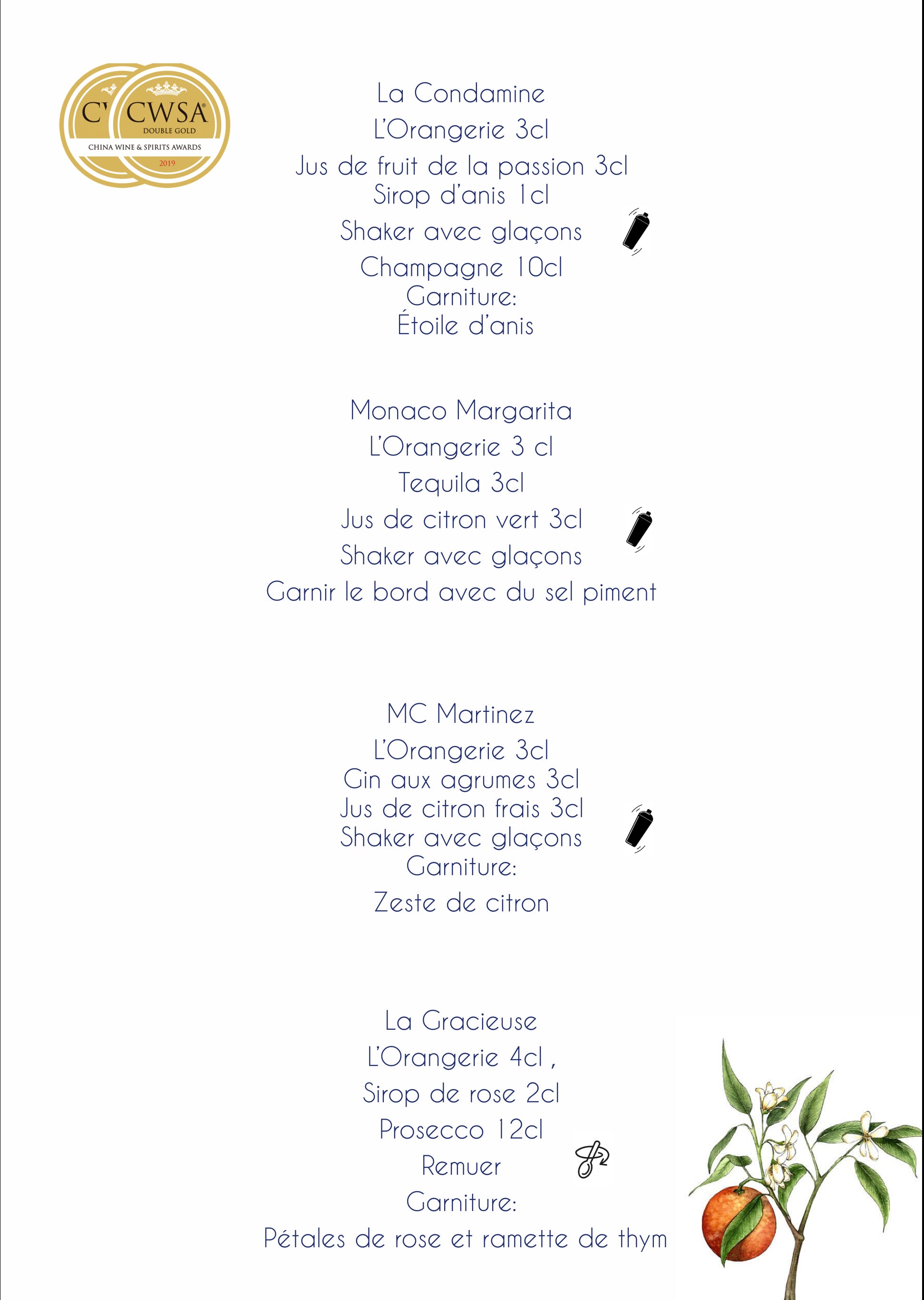 L'ORANGERIE Liqueur de Monaco 30% vol. 0,5l