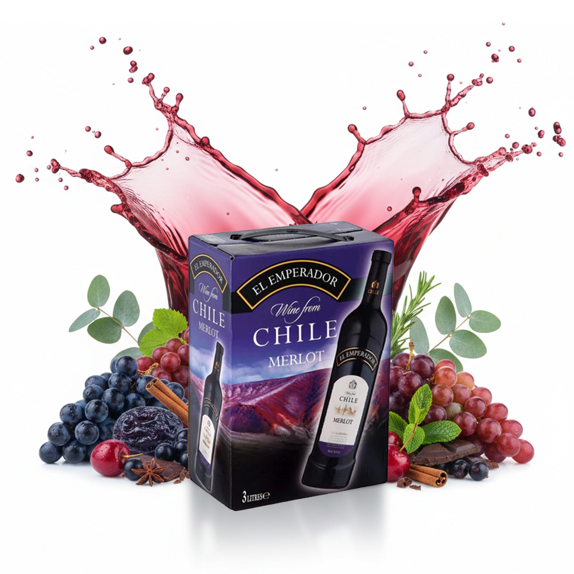 Merlot - El Emperador - Bag-in-Box 3L - Rotwein trocken aus Chile - El Emperador - Feinste Spirituosen