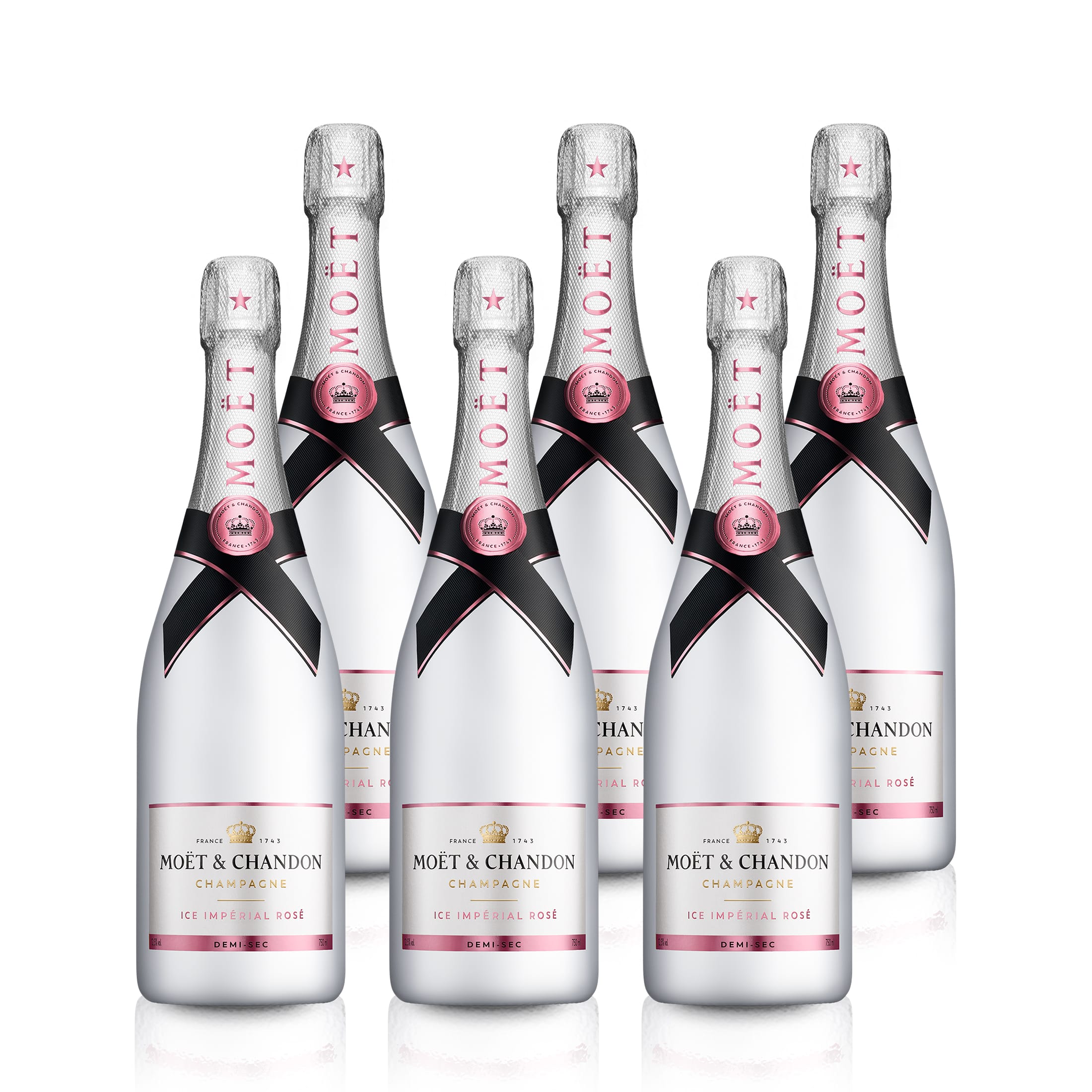 6 Flaschen Moët & Chandon Ice Impérial Rosé Champagner