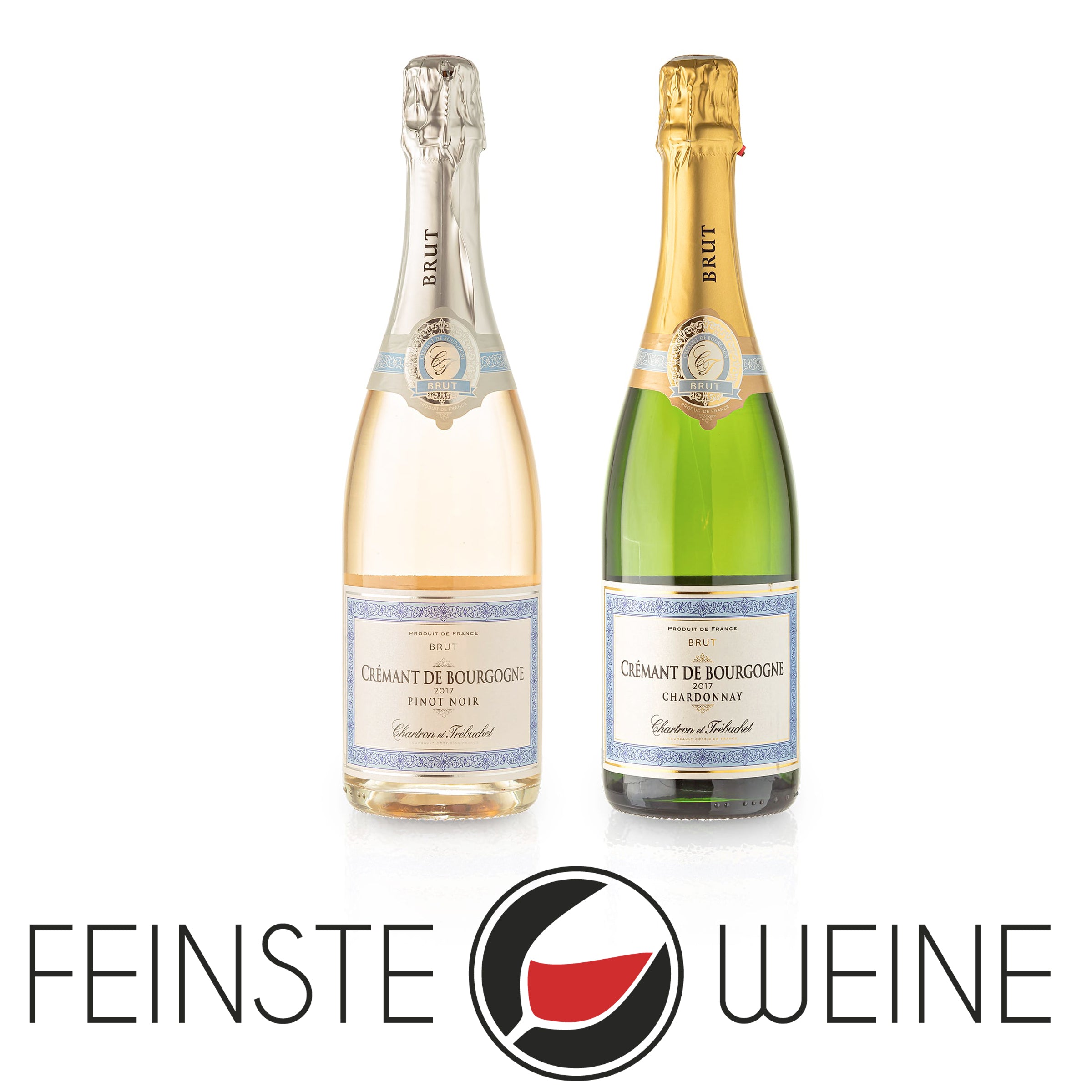Feinste Weine - 2 er Sektpaket - Domaine Chartron & Trébuchet - Crémant de Bourgogne  (2 * 0,75l)