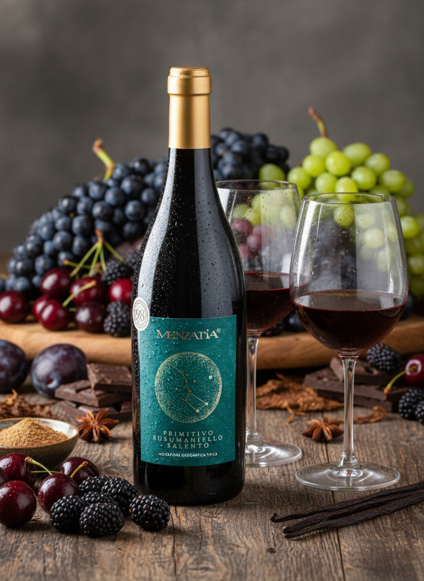 Menzatia Primitivo Susumaniello Salento IGT Rotwein Fruchtig 13,5% vol 0,75 L
