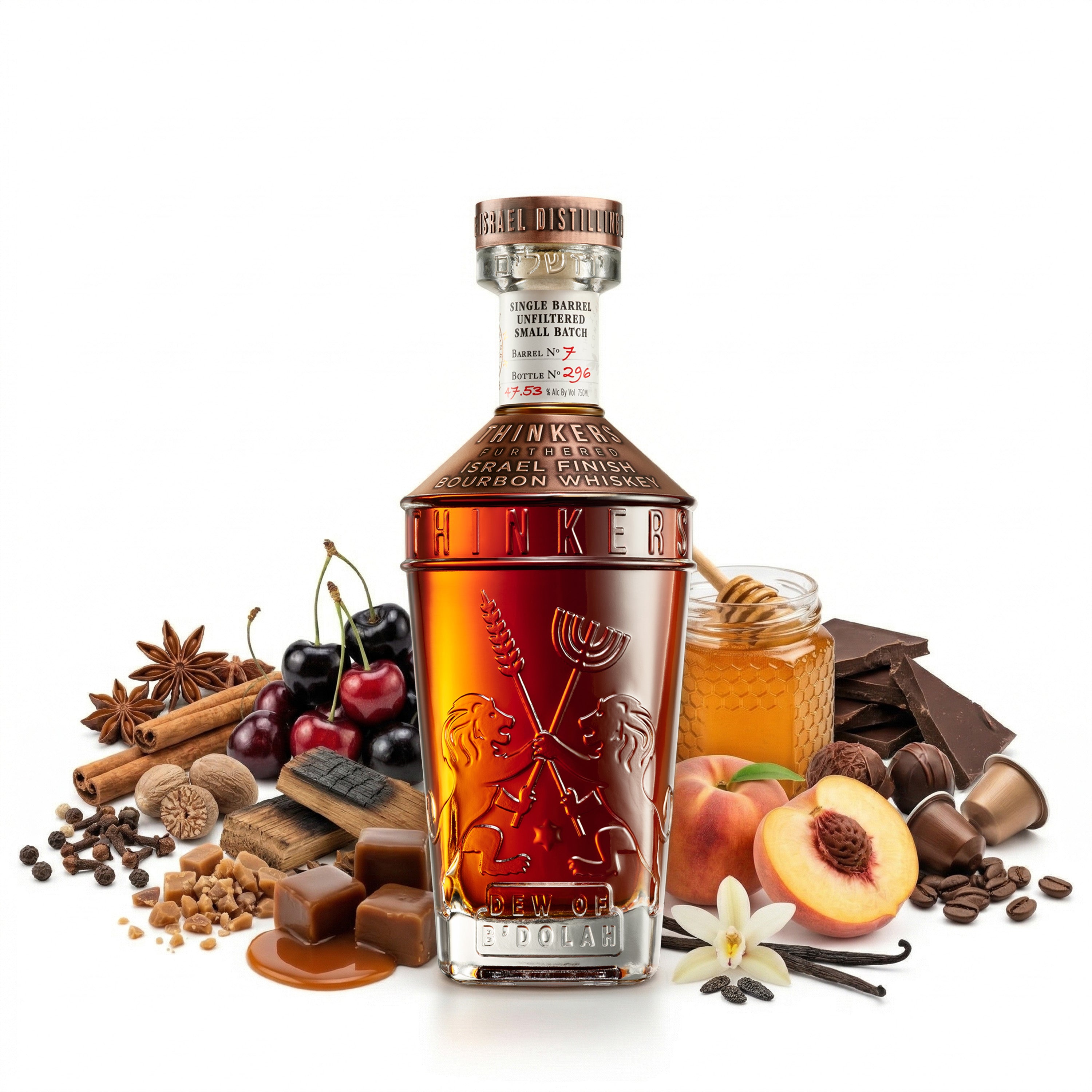 Thinkers Dew of B'Dolah Bourbon Whiskey - 700ml, 47% vol – Aromen von Vanille, Toffee & Schokolade