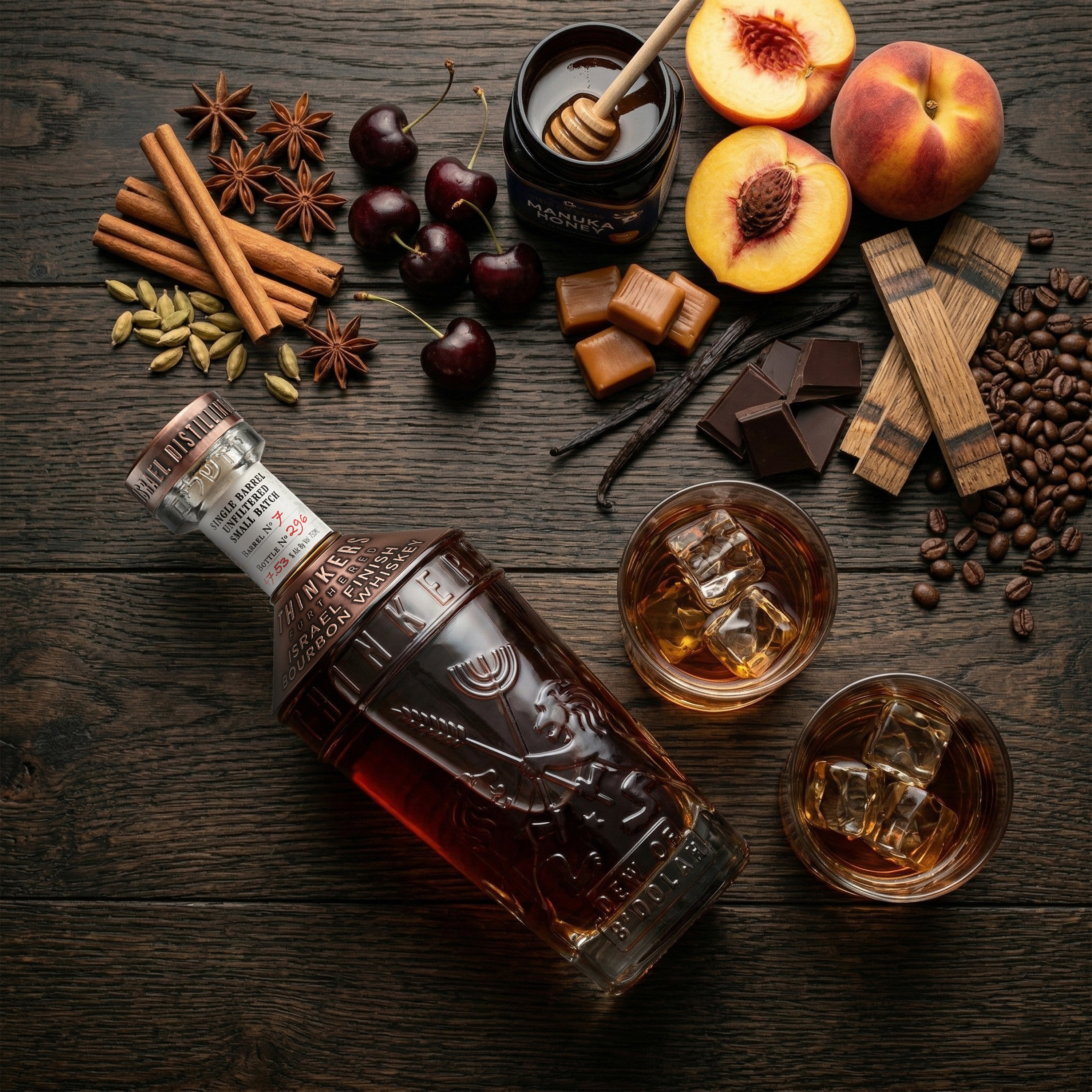 Thinkers Dew of B'Dolah Bourbon Whiskey - 700ml, 47% vol – Aromen von Vanille, Toffee & Schokolade