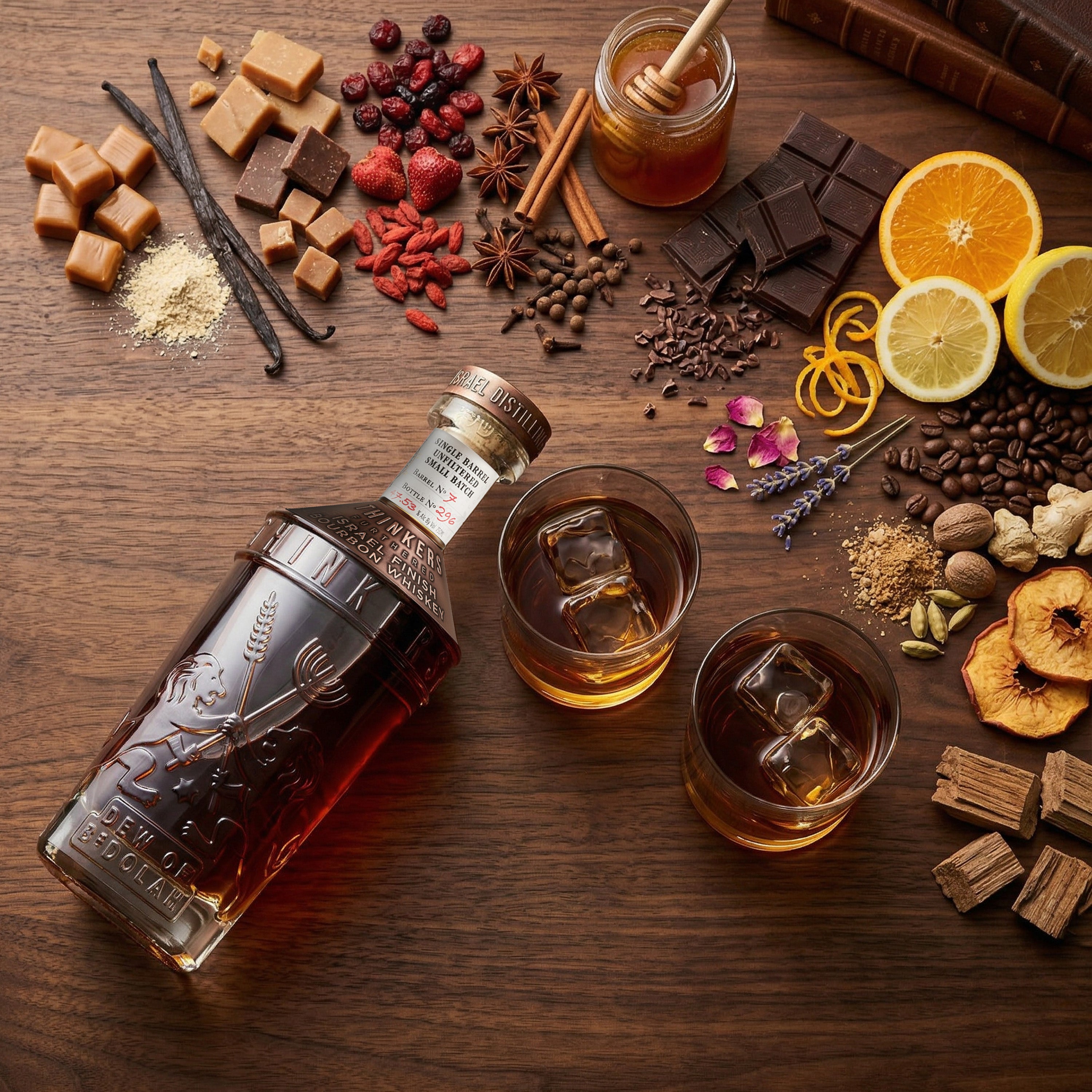Thinkers Dew of B'Dolah Bourbon Whiskey - 700ml, 47% vol – Aromen von Vanille, Toffee & Schokolade