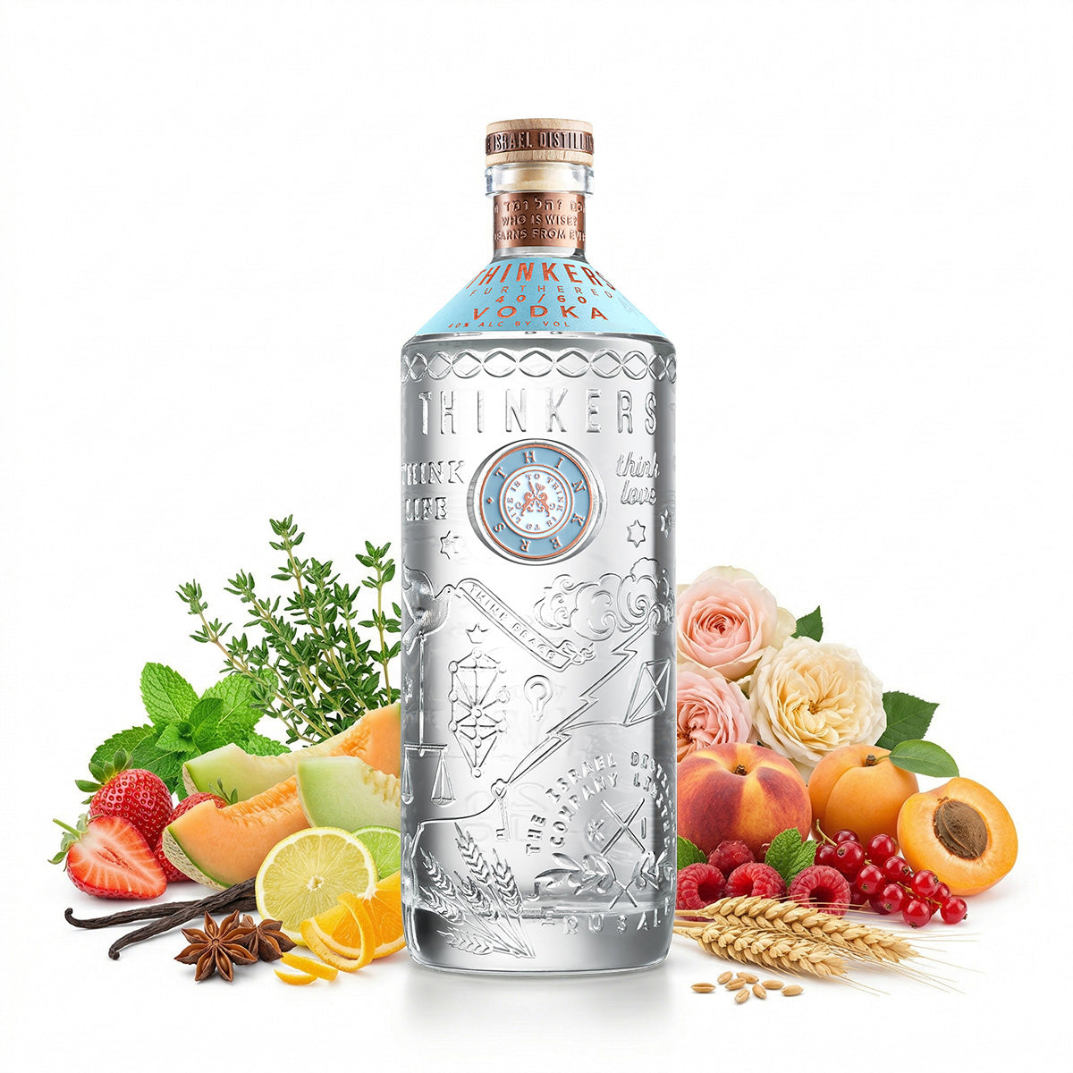 Thinkers Vodka 40-60 - samtig-seidiger Premium Vodka aus rotem Winterweizen - 700ml, 40% vol