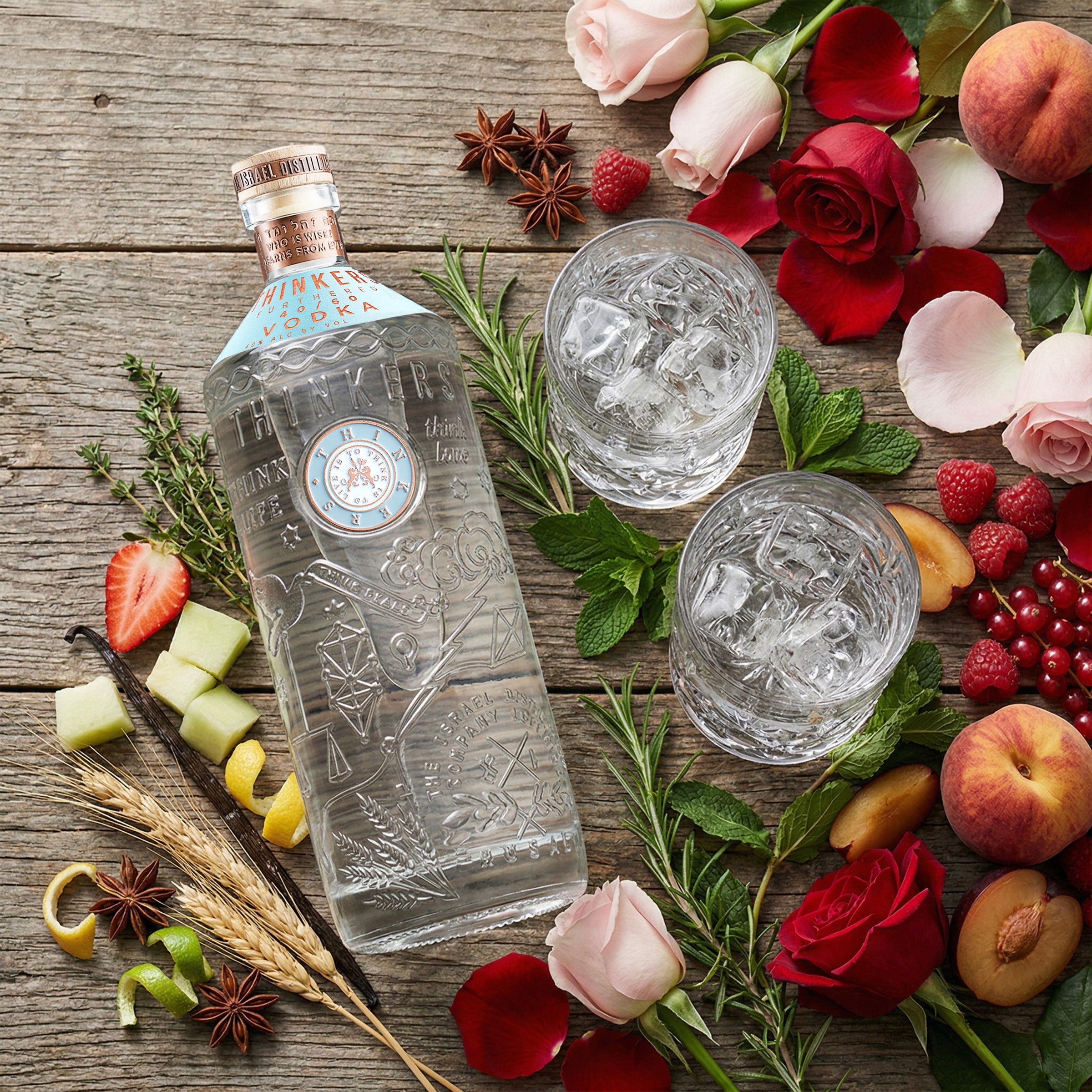 Thinkers Vodka 40-60 - samtig-seidiger Premium Vodka aus rotem Winterweizen - 700ml, 40% vol