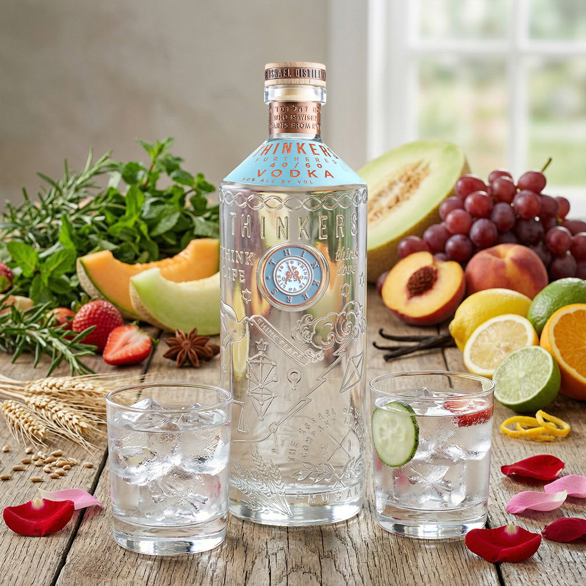 Thinkers Vodka 40-60 - samtig-seidiger Premium Vodka aus rotem Winterweizen - 700ml, 40% vol