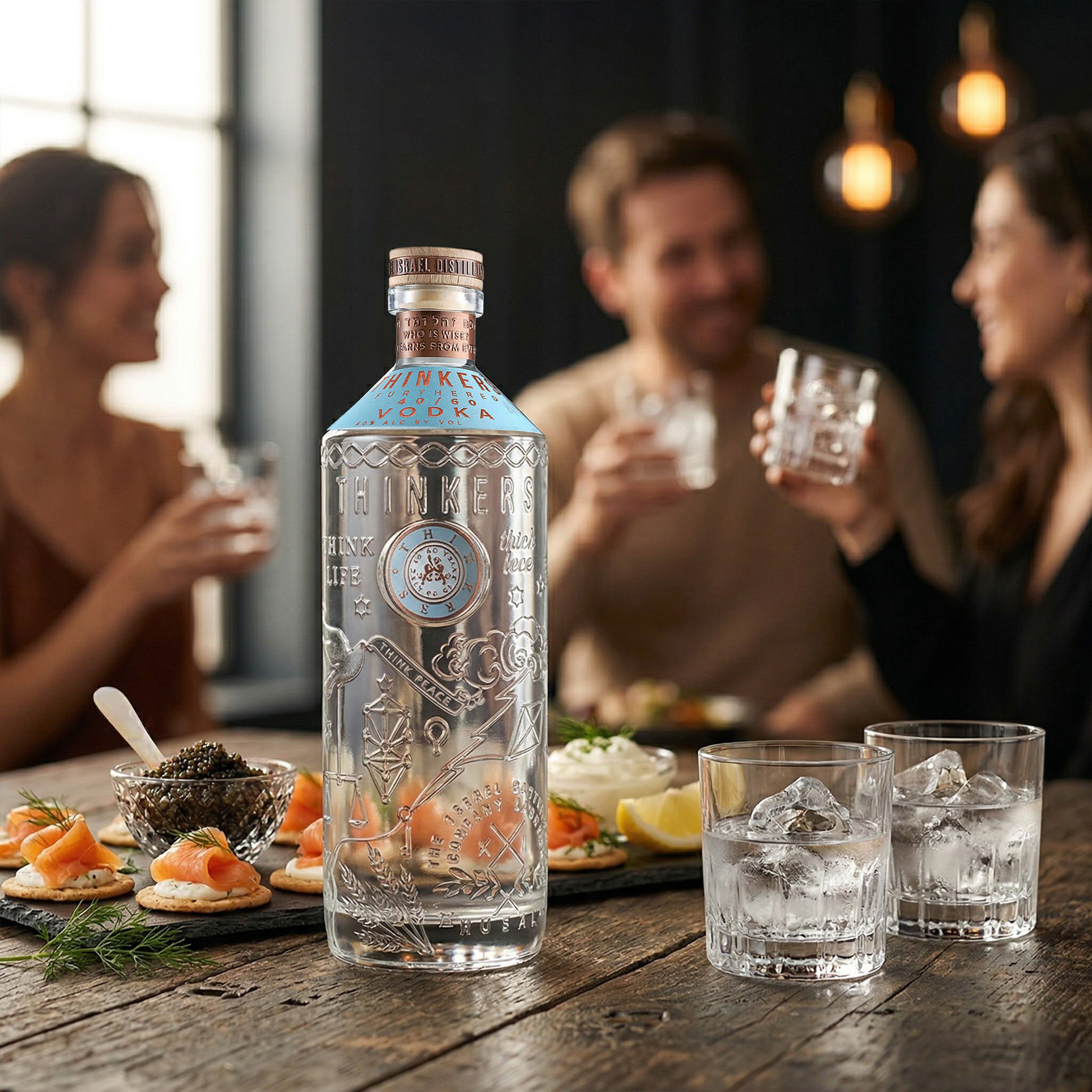 Thinkers Vodka 40-60 - samtig-seidiger Premium Vodka aus rotem Winterweizen - 700ml, 40% vol