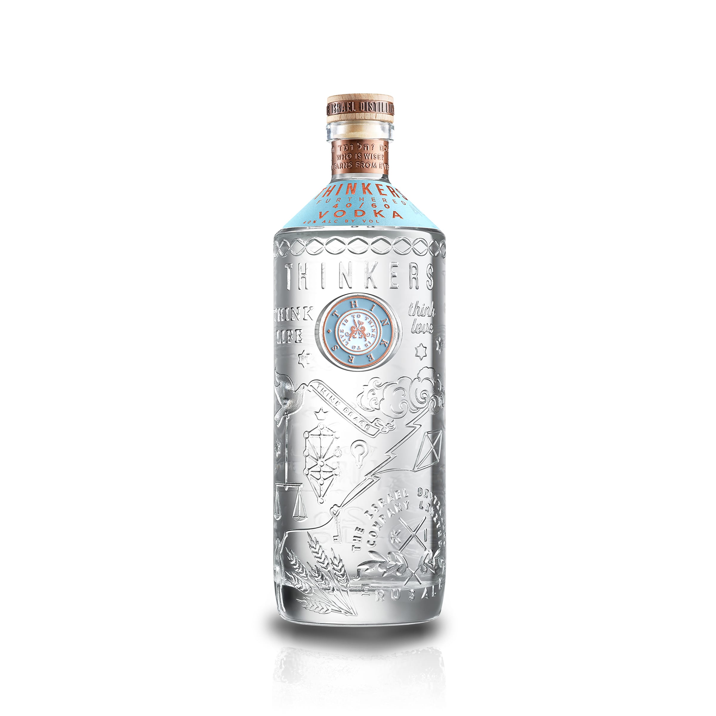 Thinkers Vodka 40-60 - samtig-seidiger Premium Vodka aus rotem Winterweizen - 700ml, 40% vol
