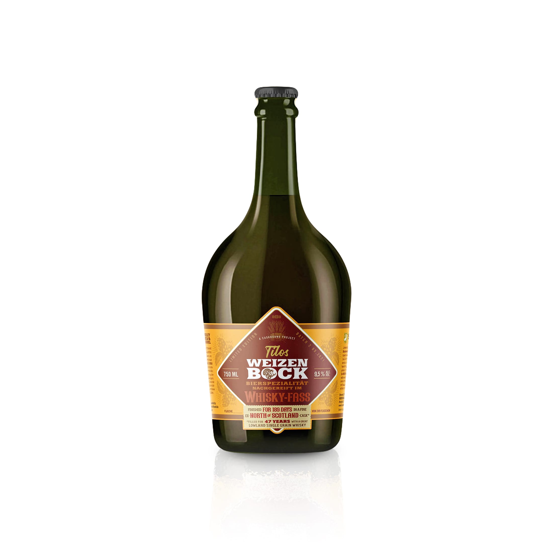 Tilos Weizen-Bock - Batch 2- Bier finished in einem North of Scotland 1973-Cask - 9,5%Vol - 0,75l