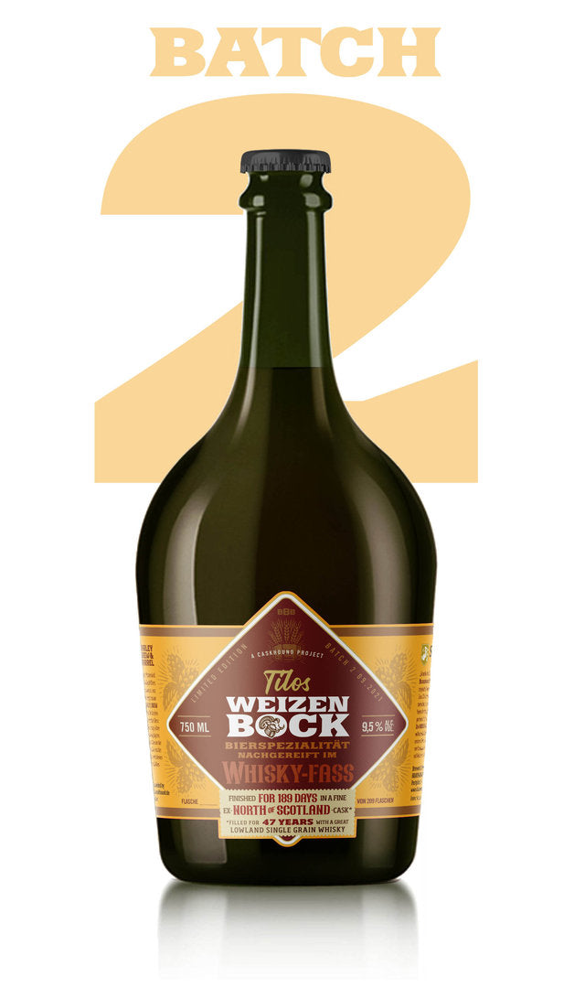 Tilos Weizen-Bock - Batch 2- Bier finished in einem North of Scotland 1973-Cask - 9,5%Vol - 0,75l