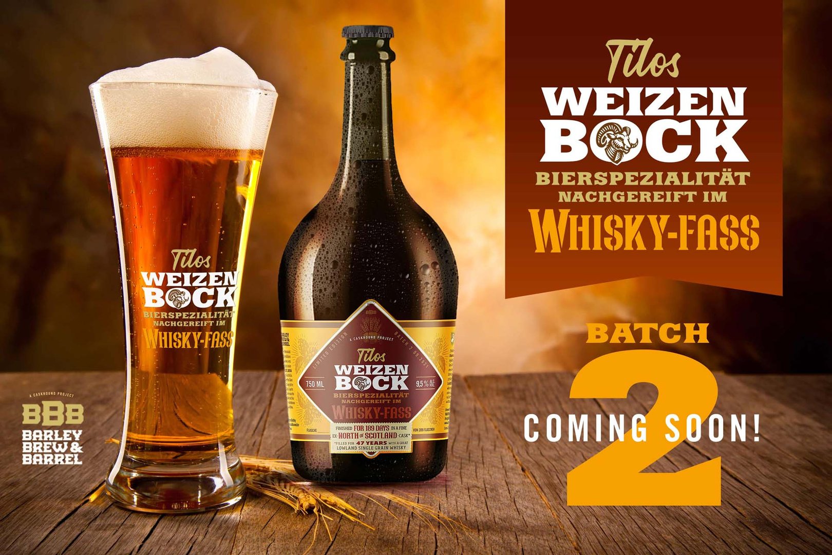 Tilos Weizen-Bock - Batch 2- Bier finished in einem North of Scotland 1973-Cask - 9,5%Vol - 0,75l
